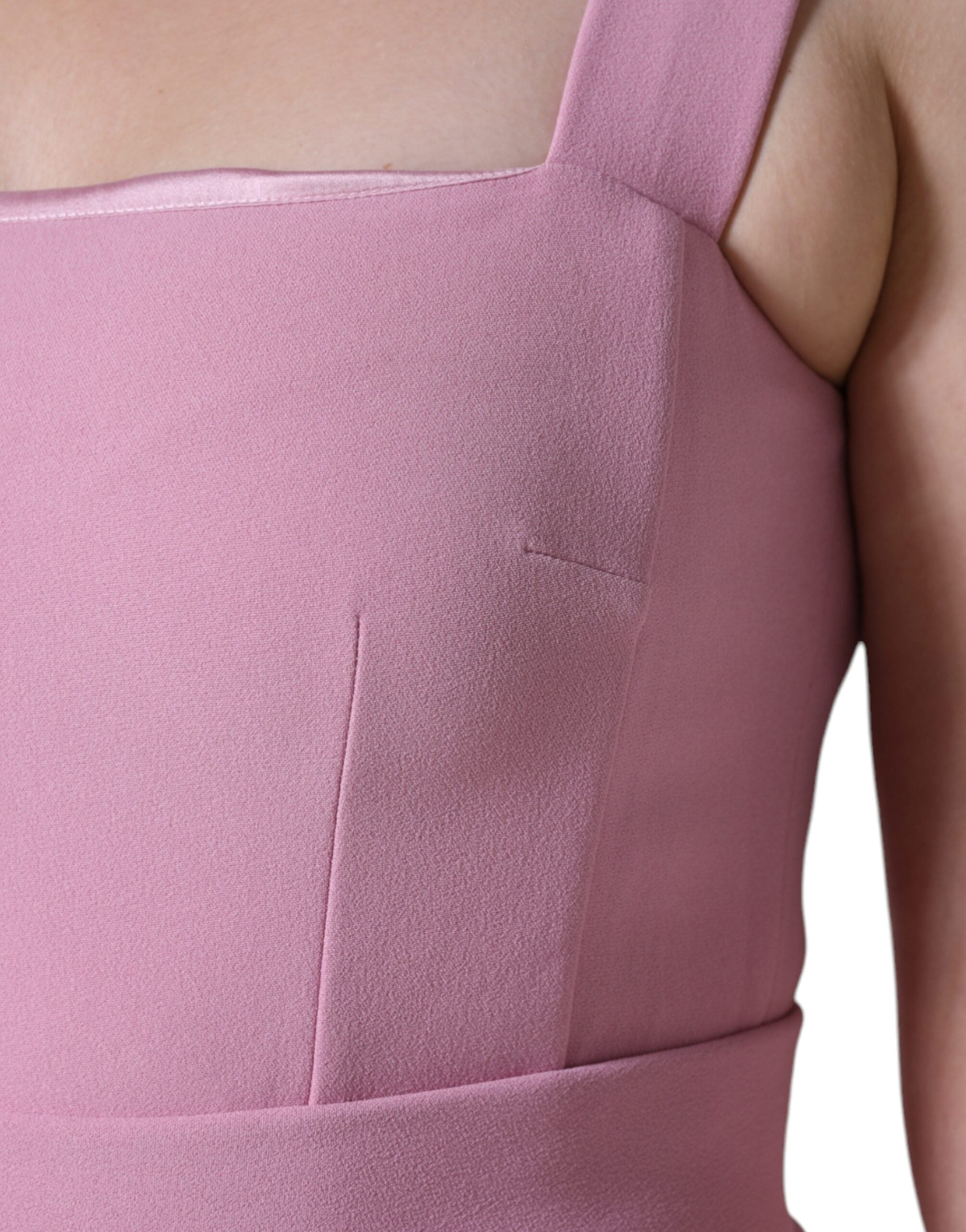 Roze A-lijn uitlopende mouwloze jurk van viscose