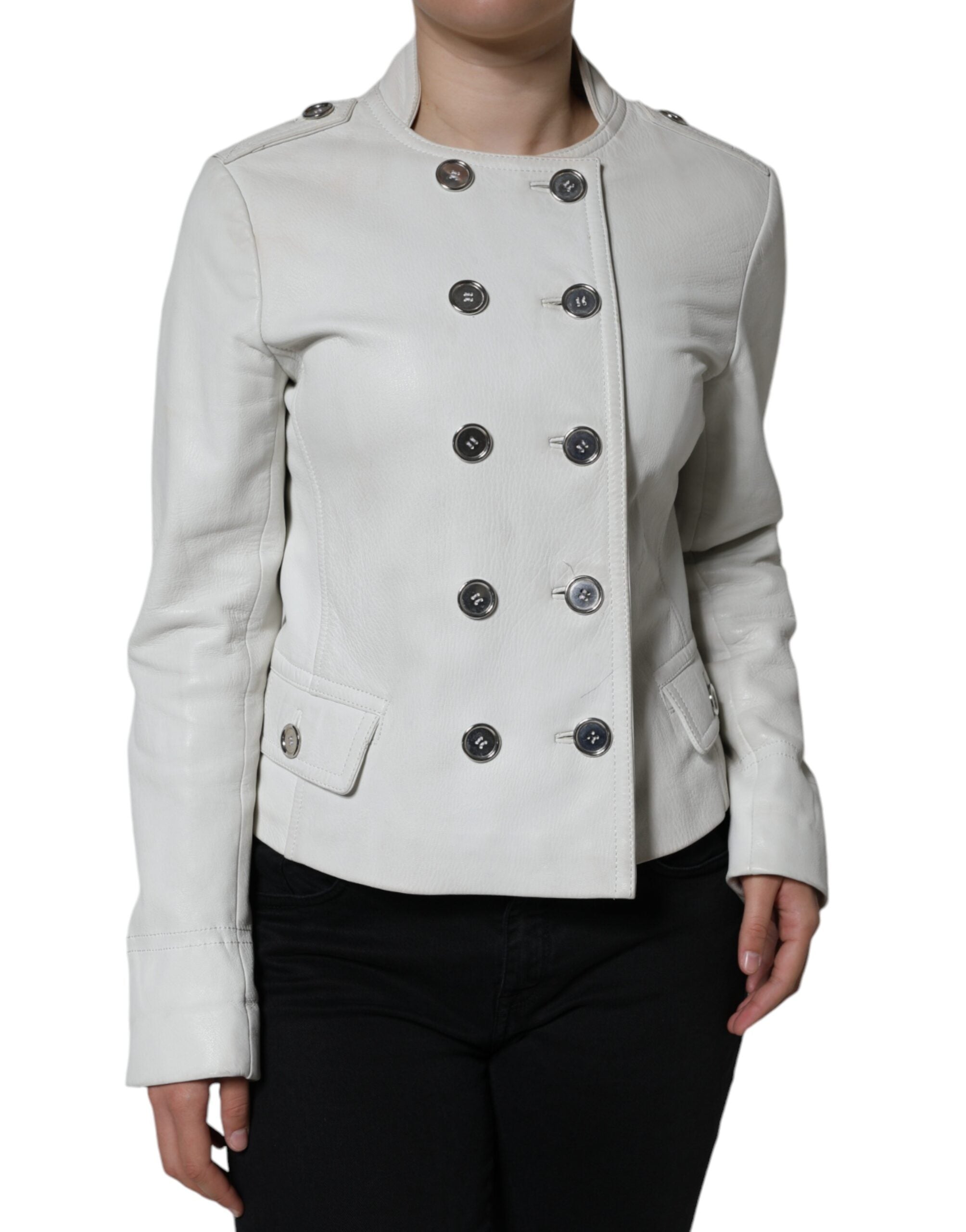 Witte Double Breasted Blazer Jas
