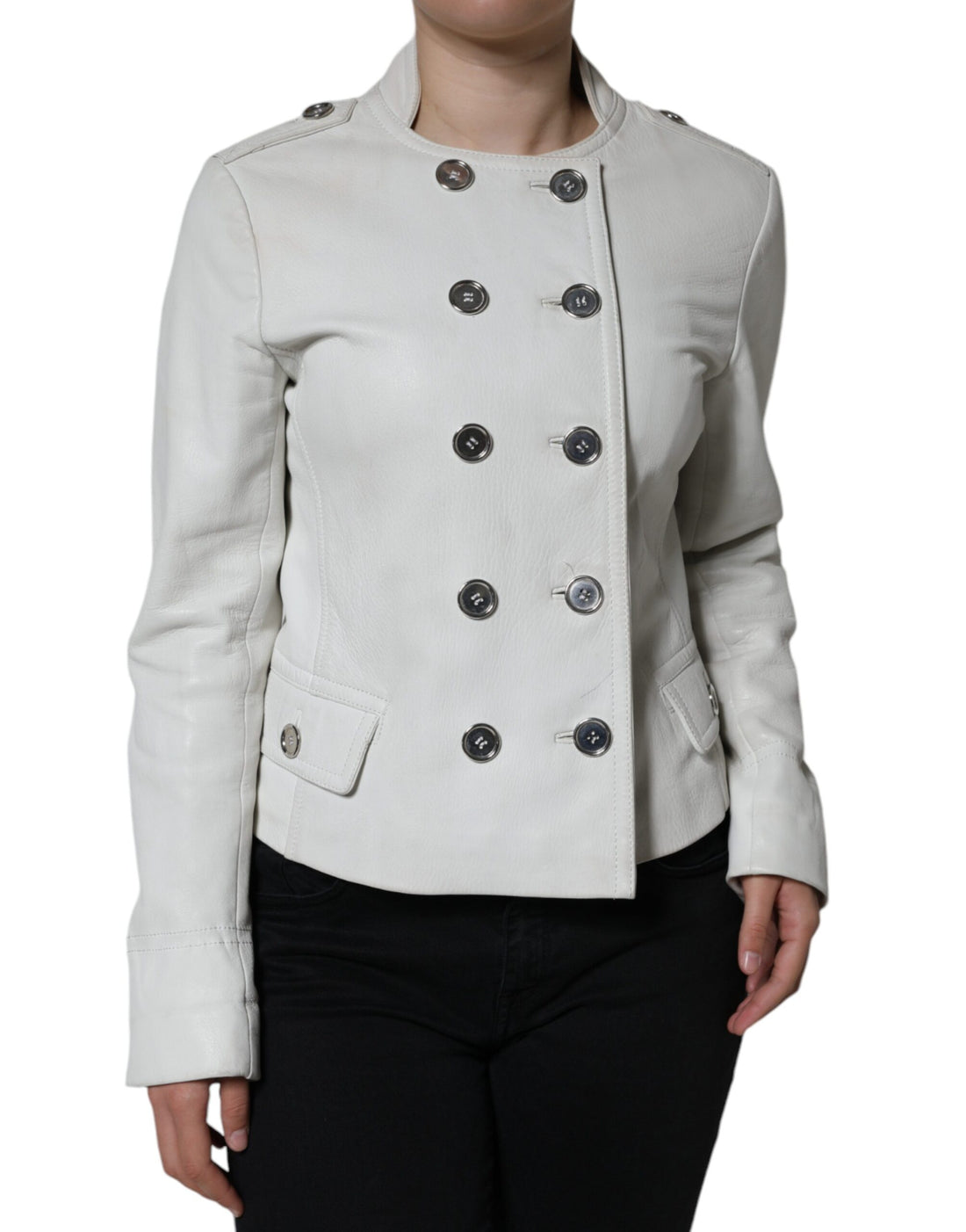 Witte Double Breasted Blazer Jas