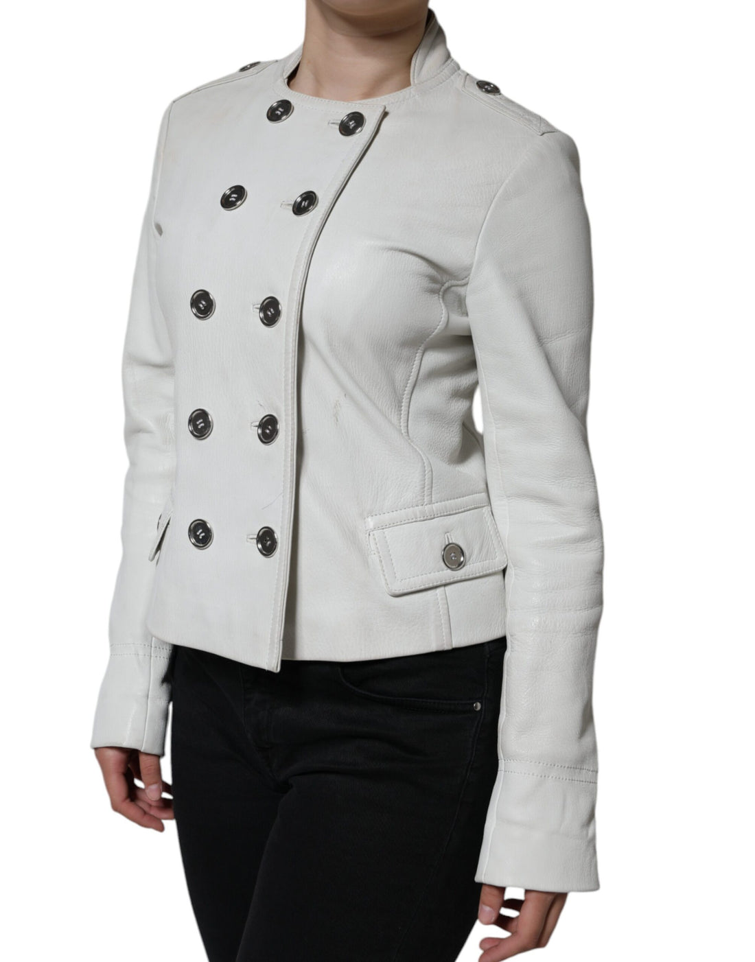 Witte Double Breasted Blazer Jas
