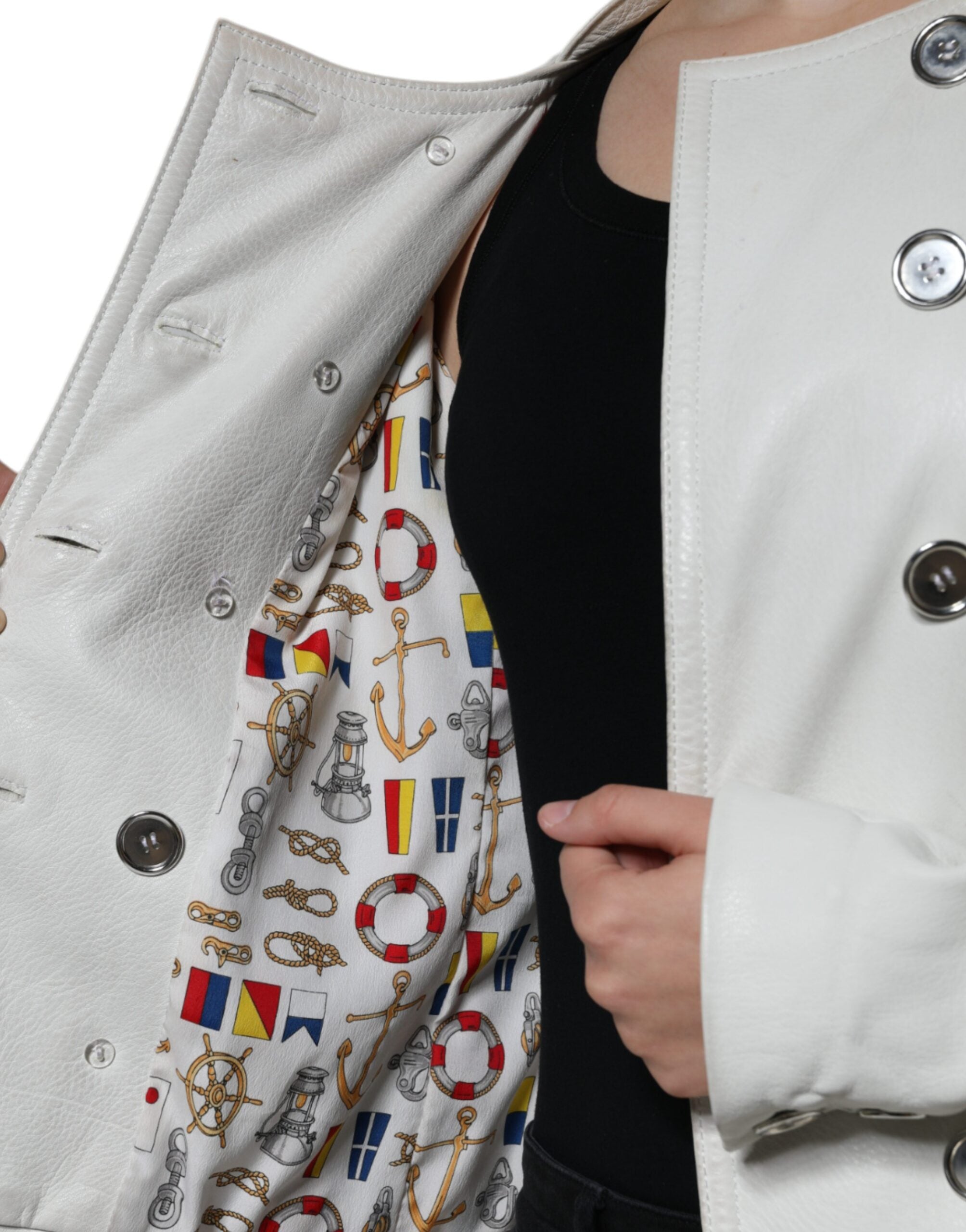 Witte Double Breasted Blazer Jas