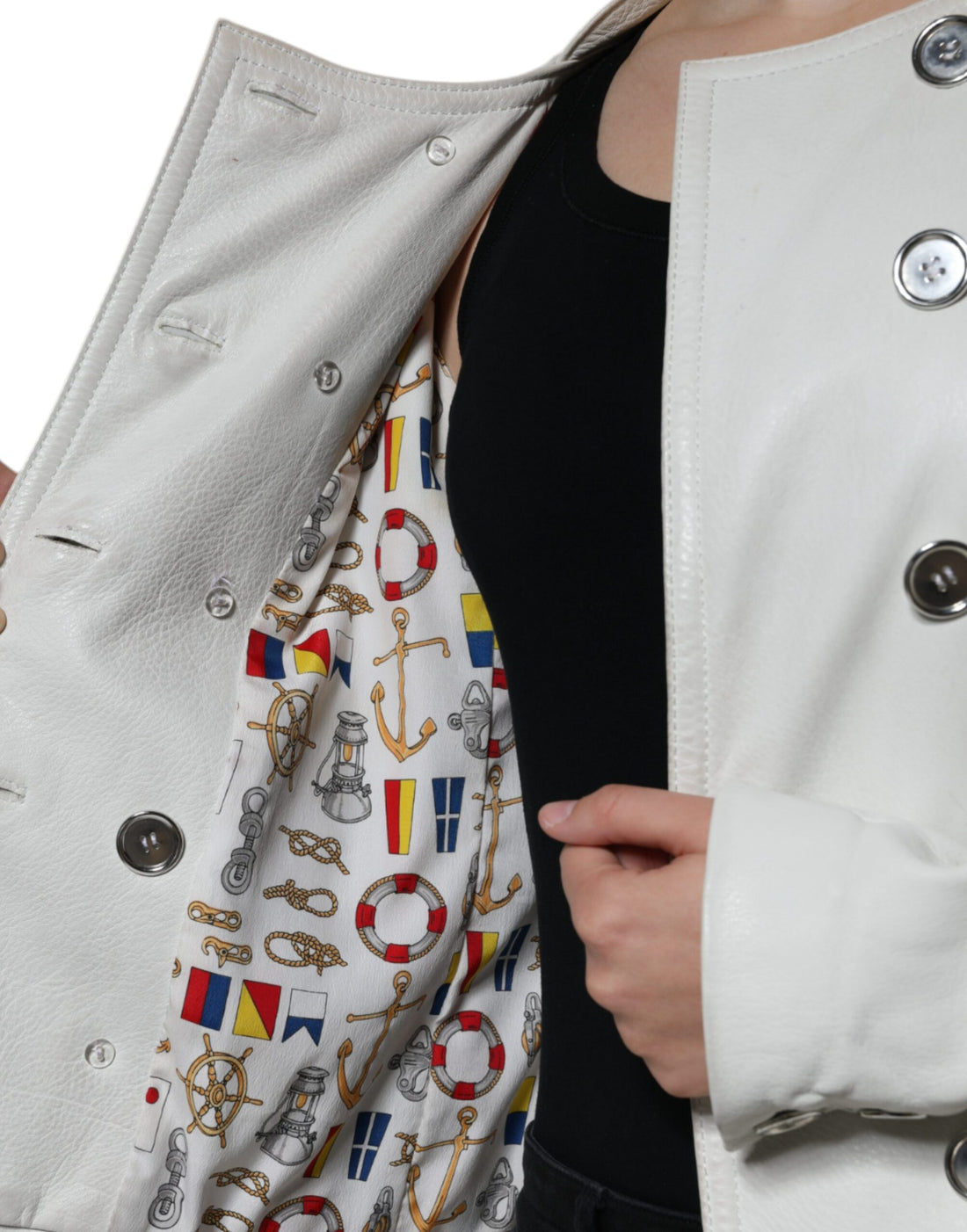 Witte Double Breasted Blazer Jas