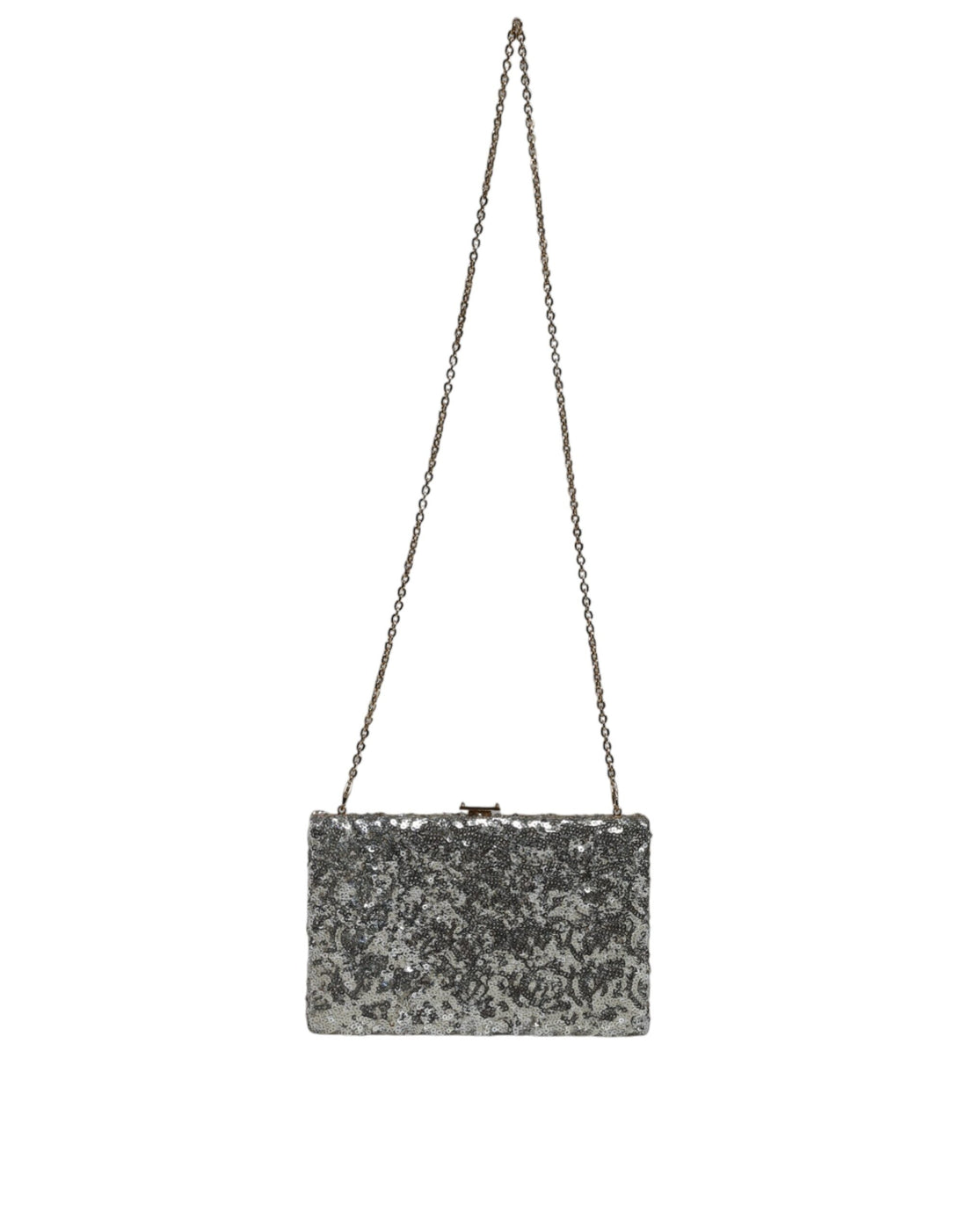 Zilveren Clutch Avondtasje met Pailletten en Crossbodyband