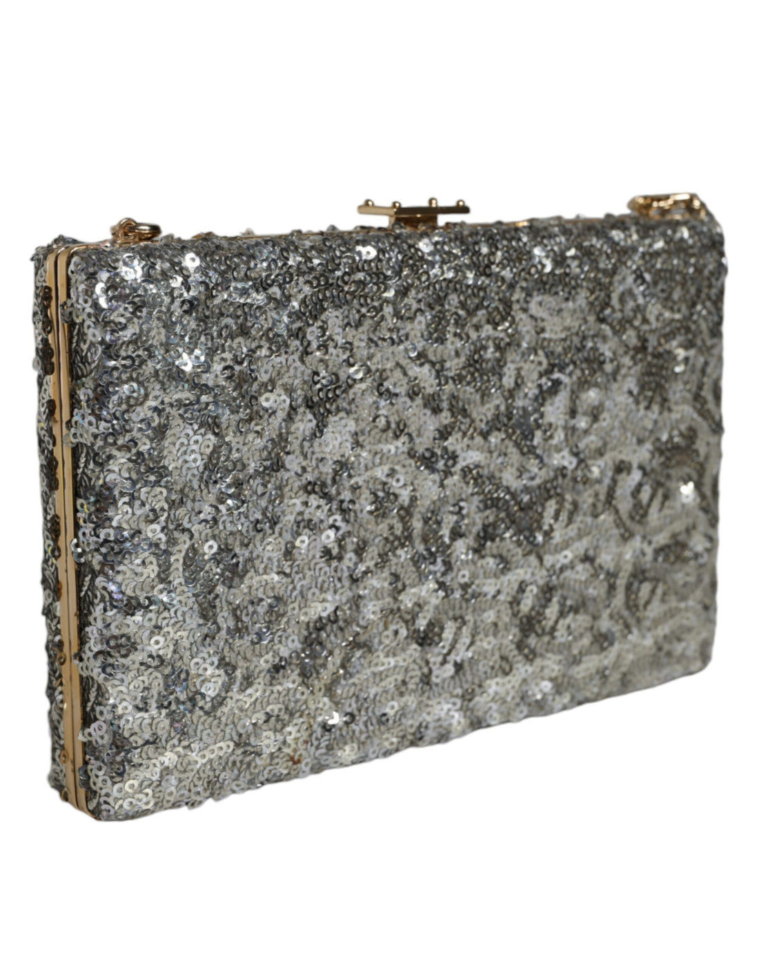 Zilveren Clutch Avondtasje met Pailletten en Crossbodyband