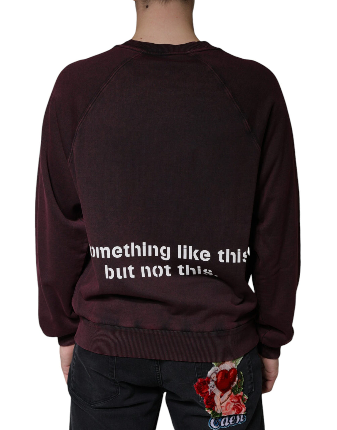 Bordeauxrode Logo Ronde Hals Heren Sweatshirt Trui