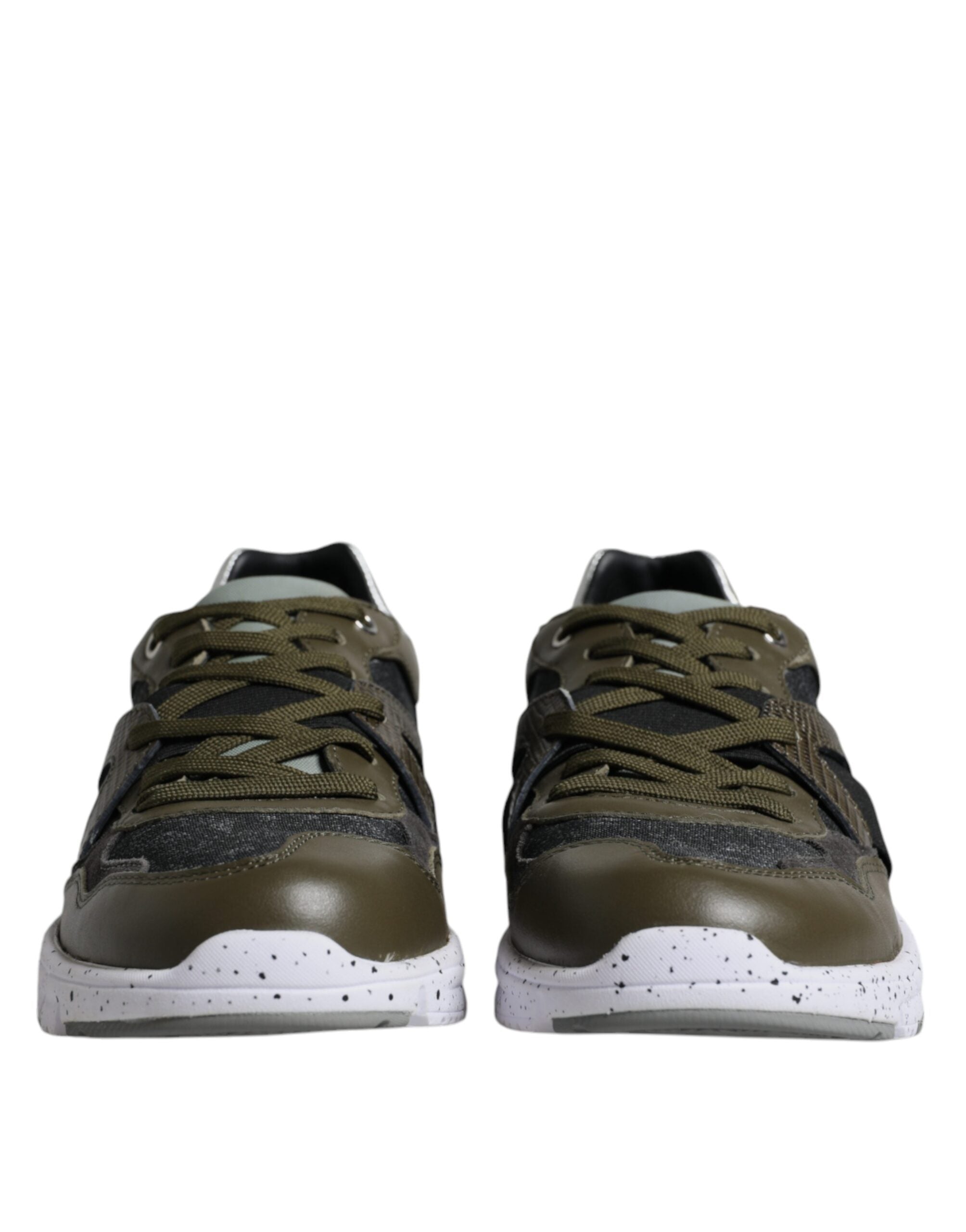Multikleurige Canvas Leren Lage Sneaker Schoenen