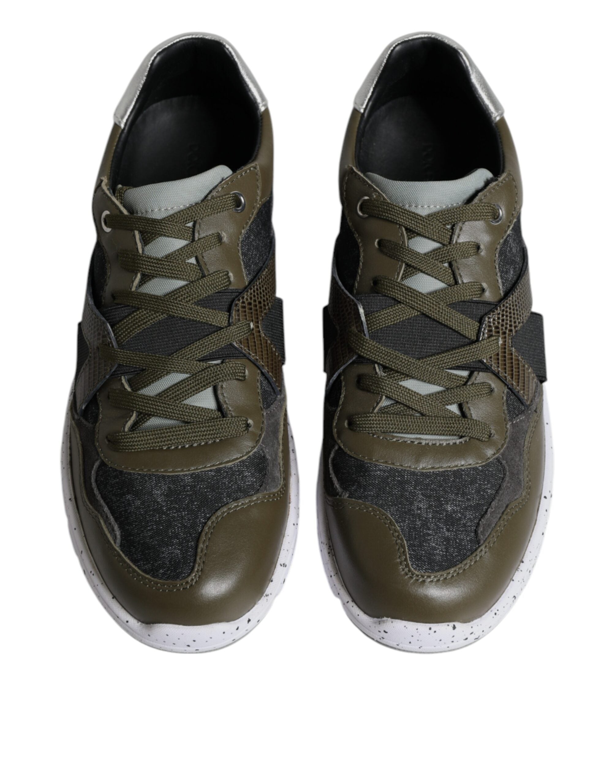 Multikleurige Canvas Leren Lage Sneaker Schoenen