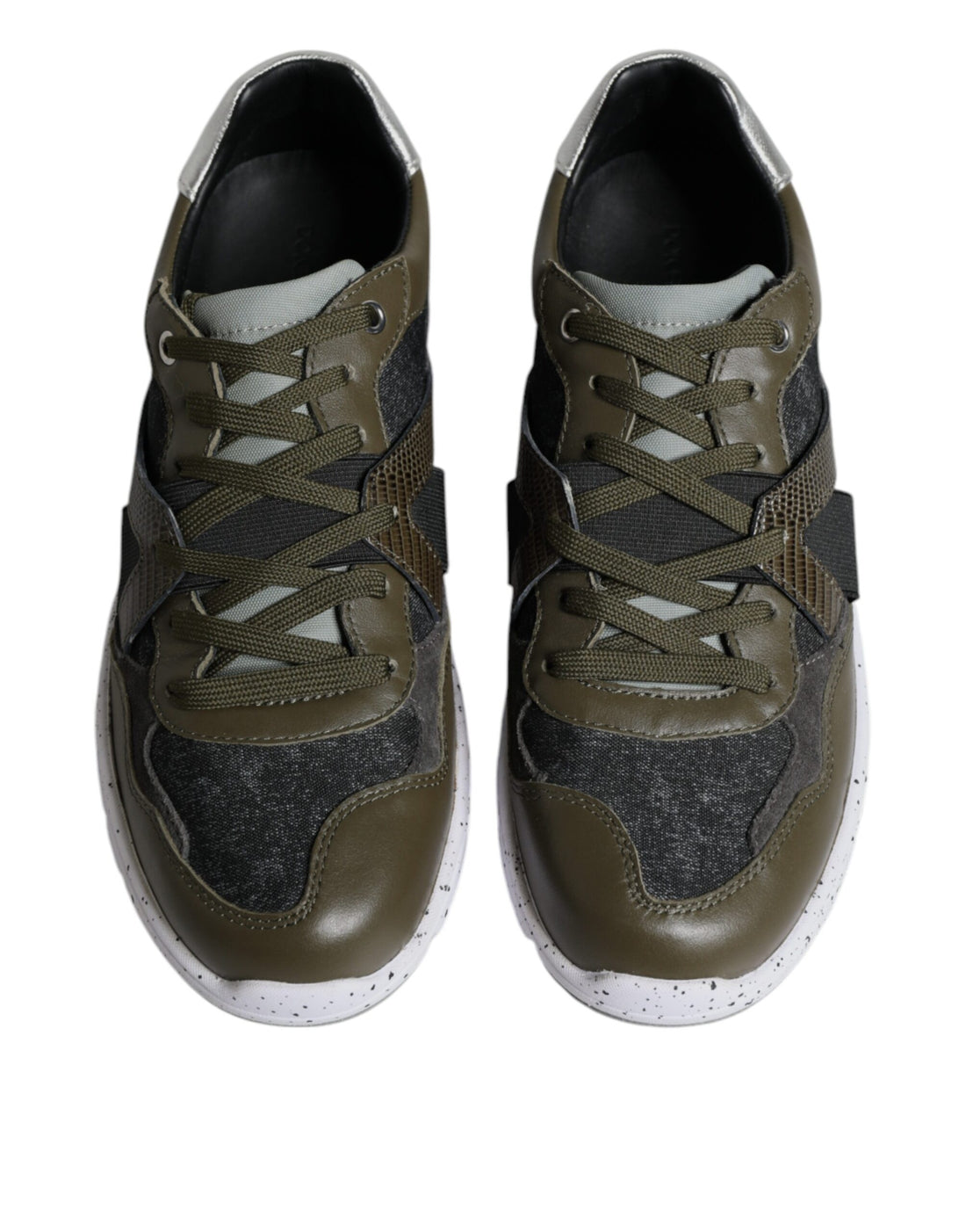 Multikleurige Canvas Leren Lage Sneaker Schoenen