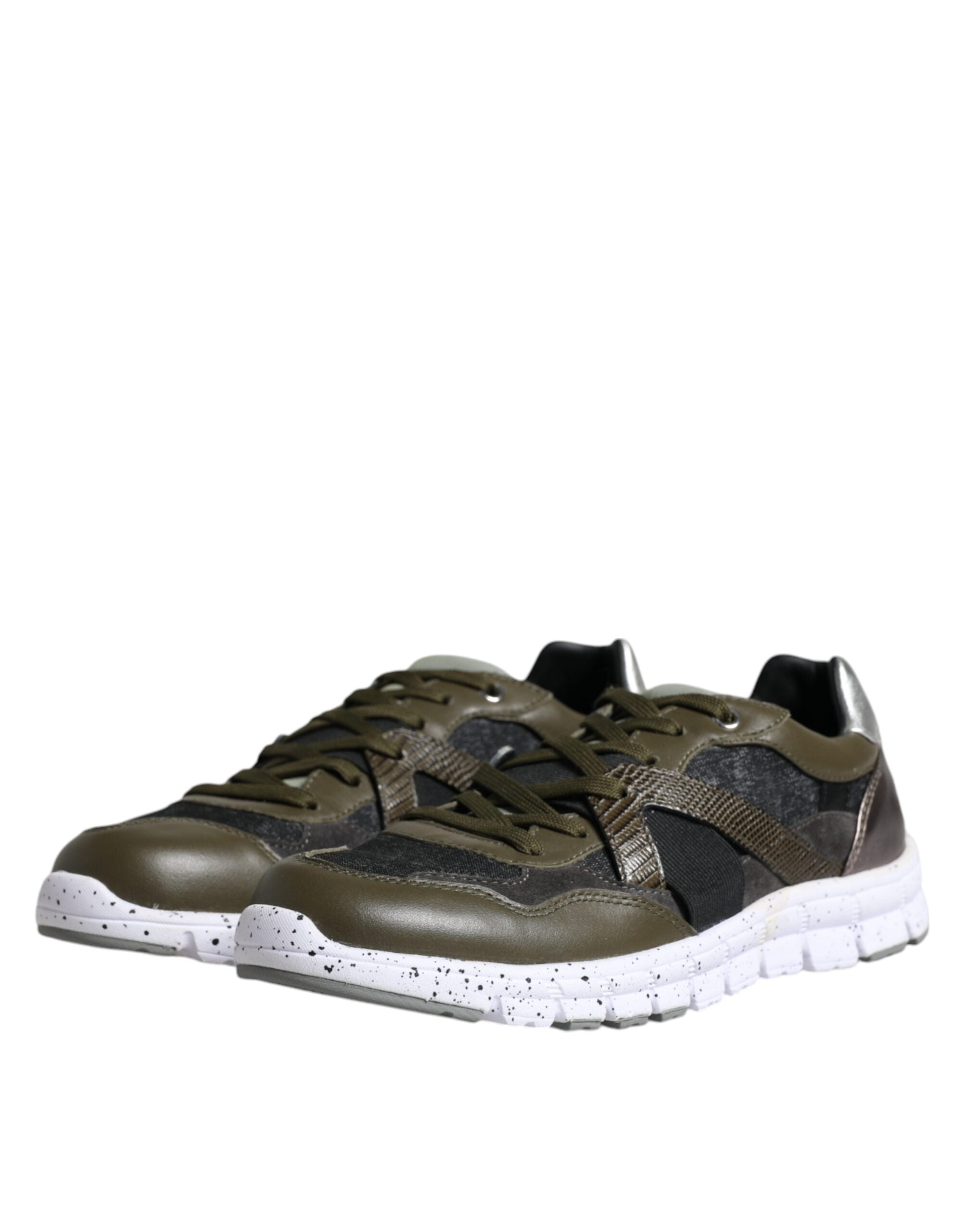 Multikleurige Canvas Leren Lage Sneaker Schoenen
