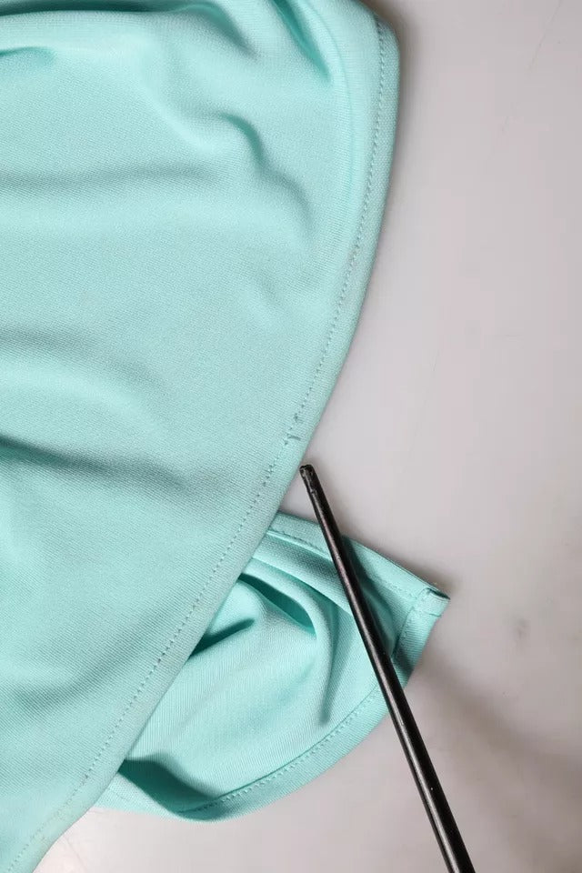 Christian Pellizzari Light Blue Jersey Long Drape One Shoulder Dress