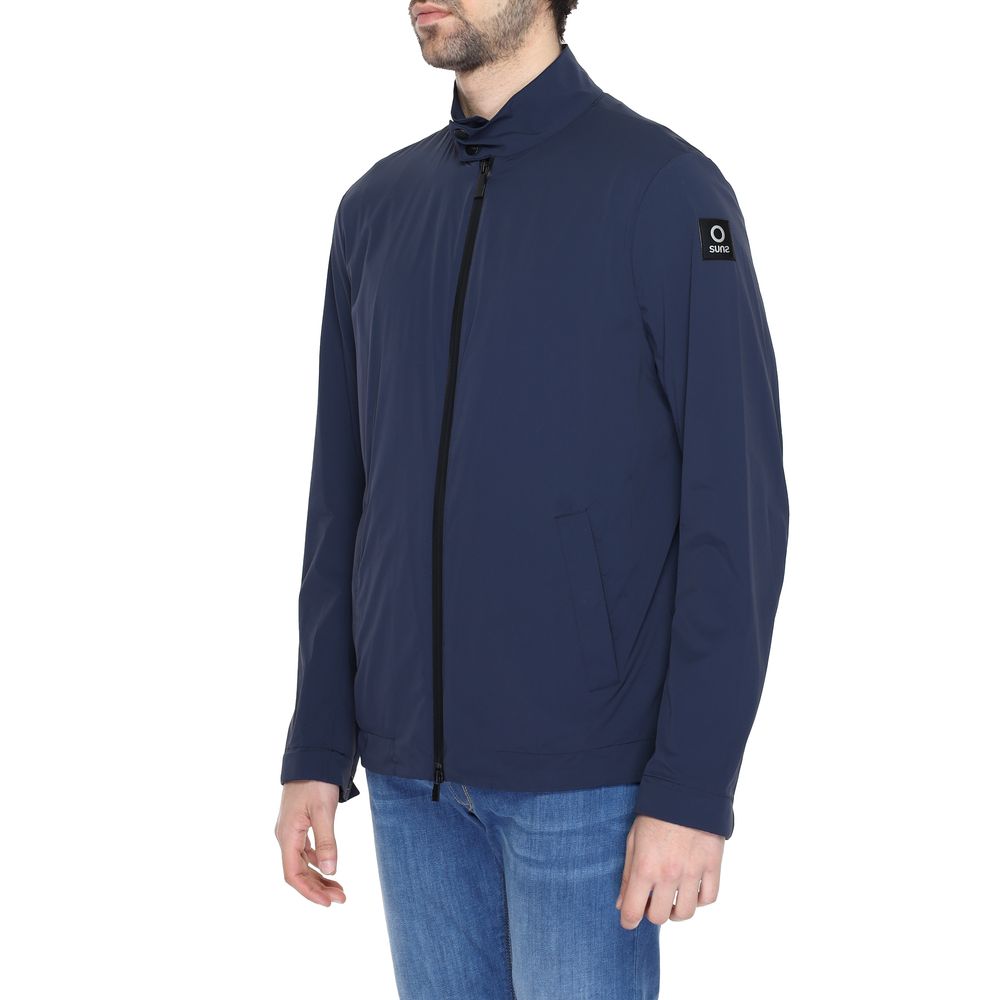 Suns Blue Nylon Full-Length Jacket