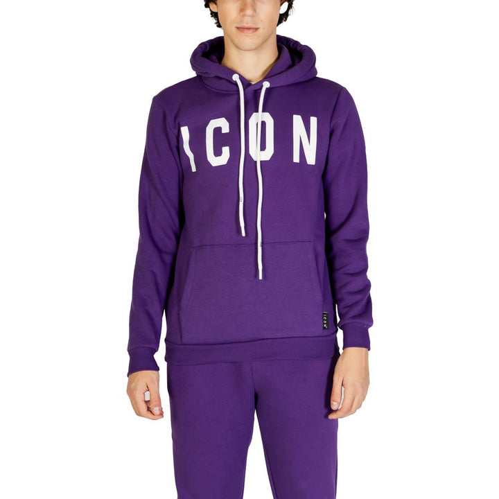 Icon Purple Cotton Hoodie