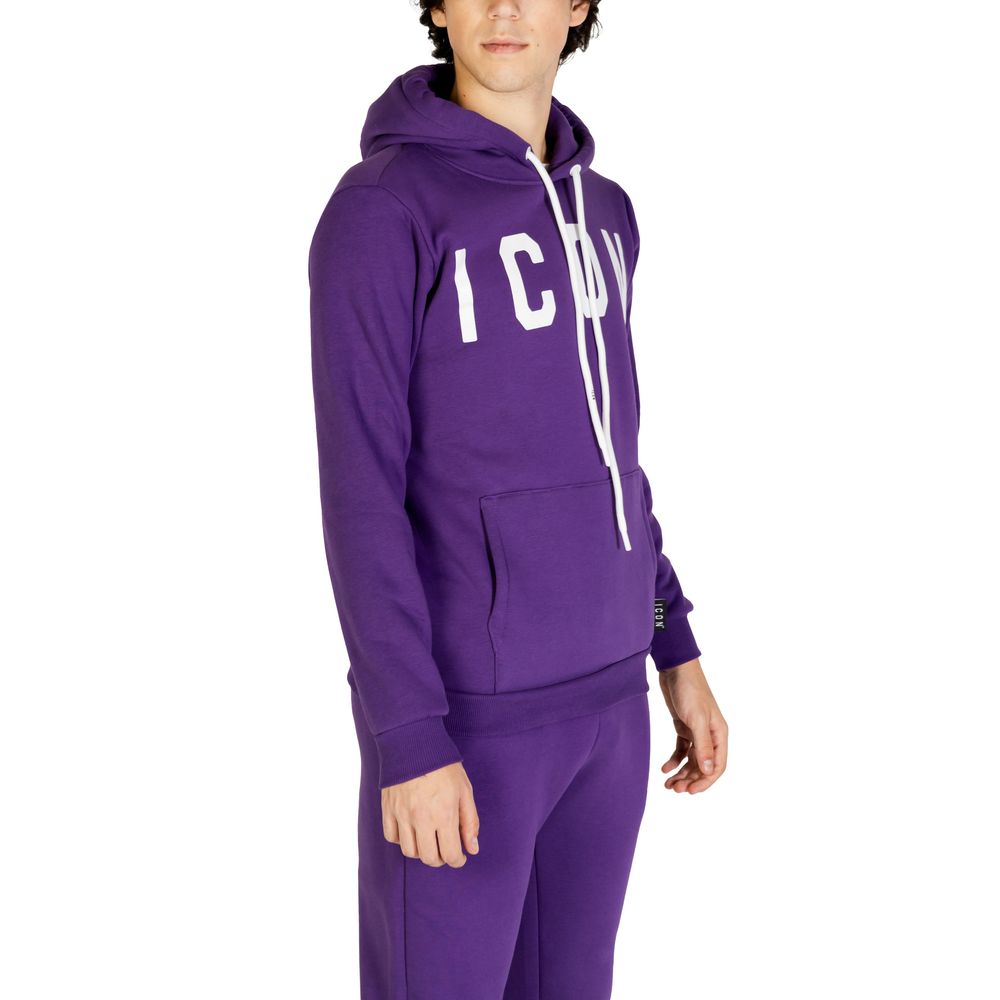 Icon Purple Cotton Hoodie