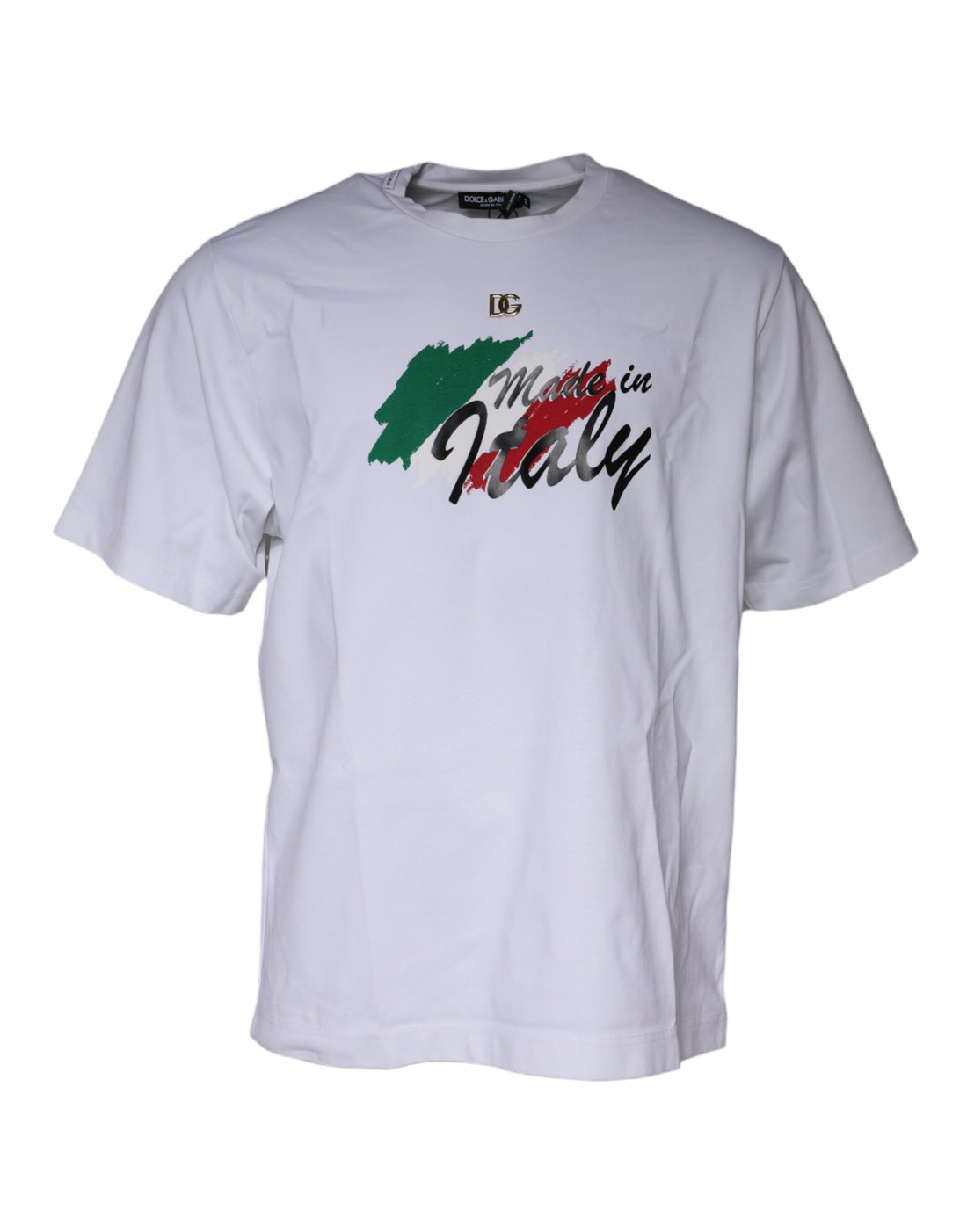 Wit T-shirt van katoen met ronde hals en grafische print