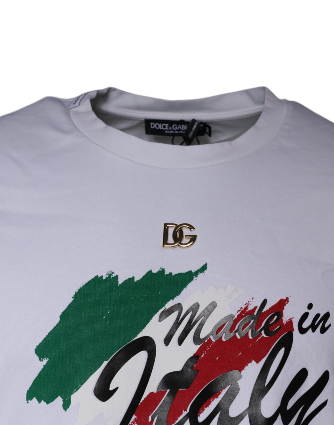 Wit T-shirt van katoen met ronde hals en grafische print