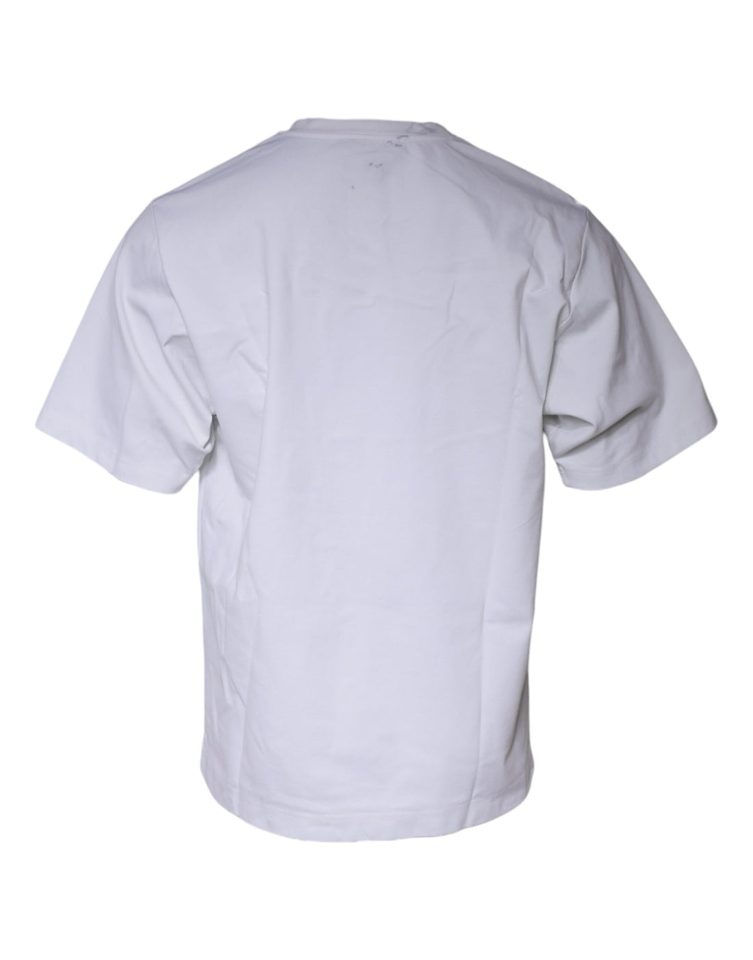 Wit T-shirt van katoen met ronde hals en grafische print
