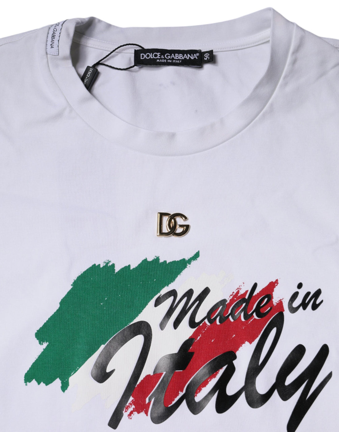 Wit T-shirt van katoen met ronde hals en grafische print