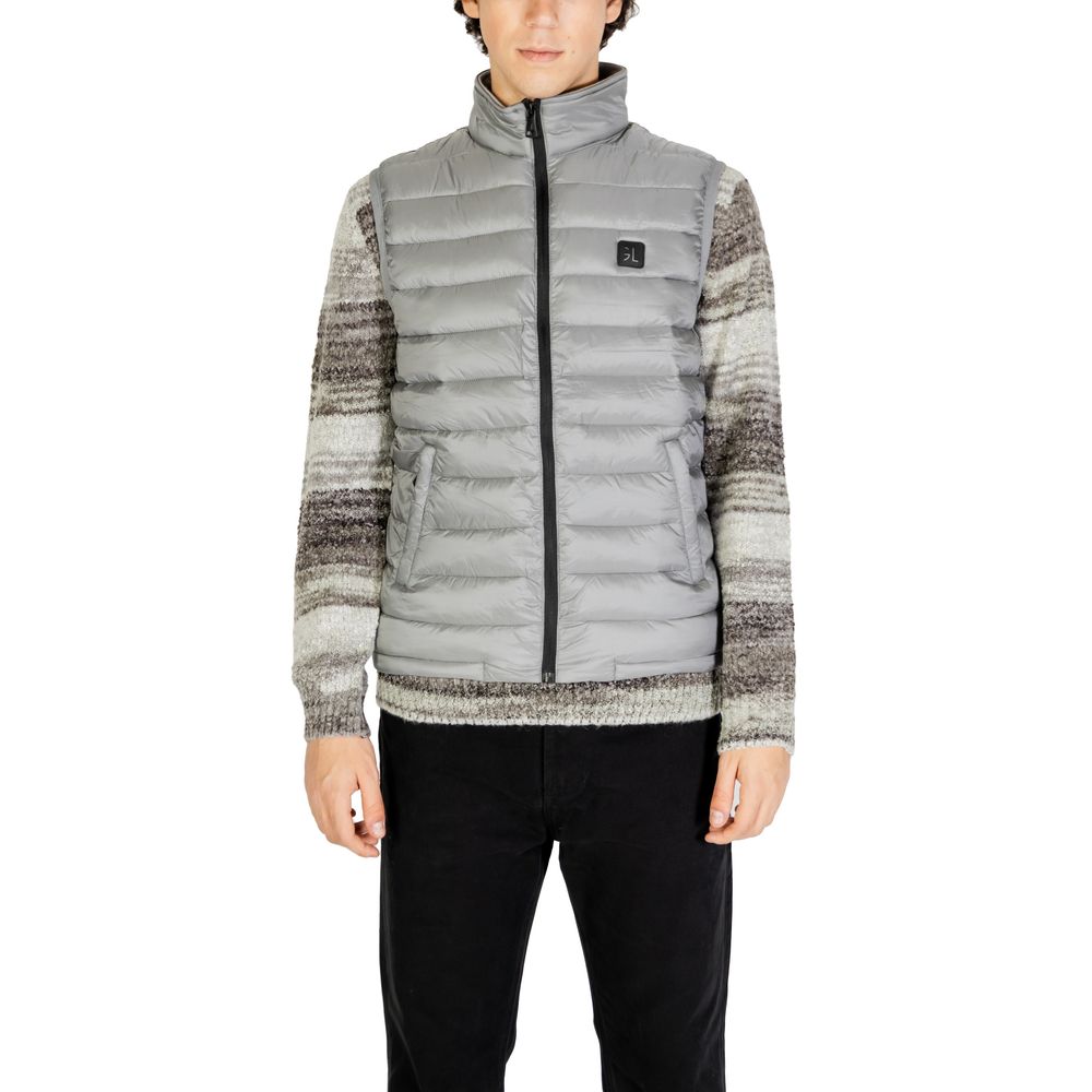 Gianni Lupo Gray Polyamide Sleeveless Jacket