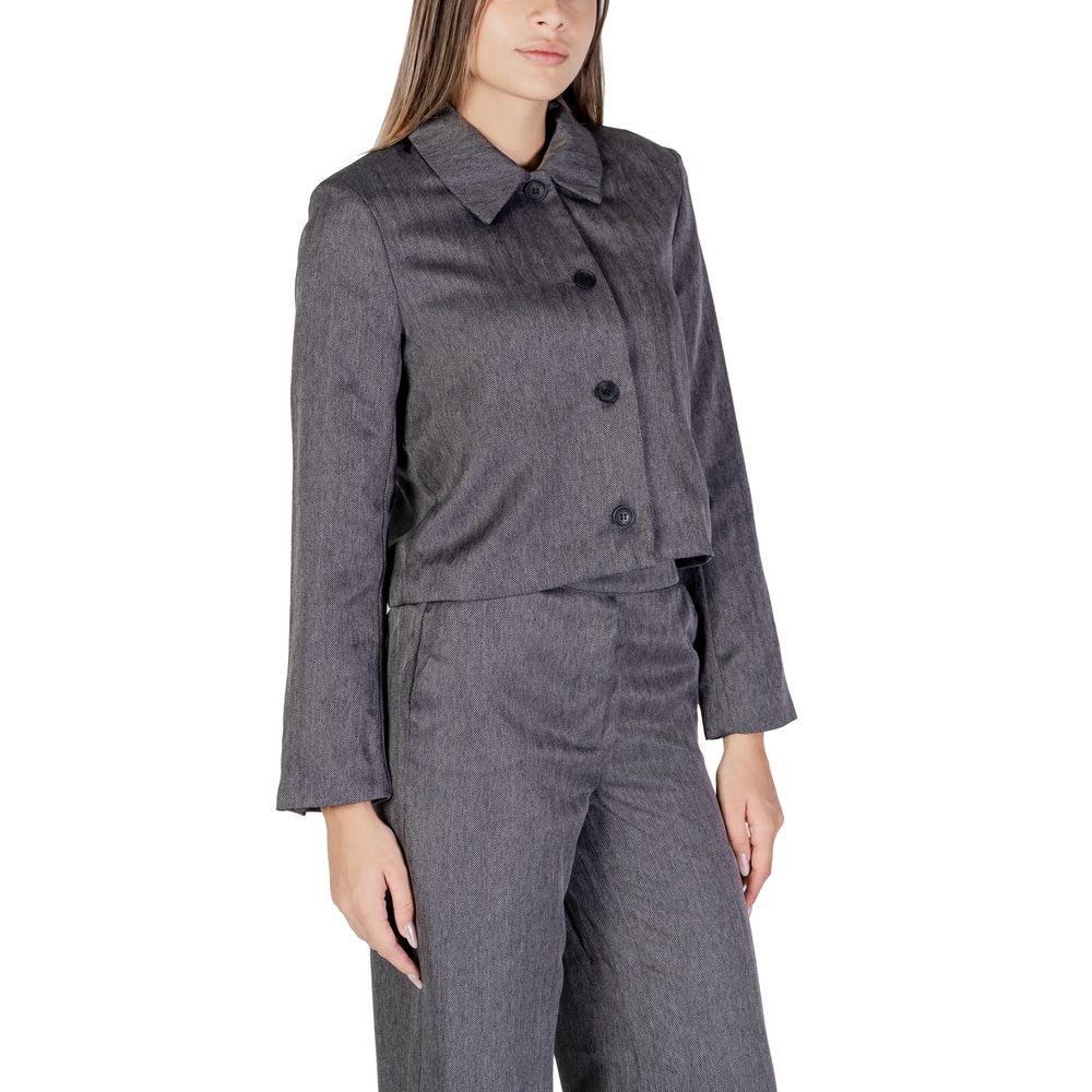 Jacqueline De Yong Gray Polyester Blazer