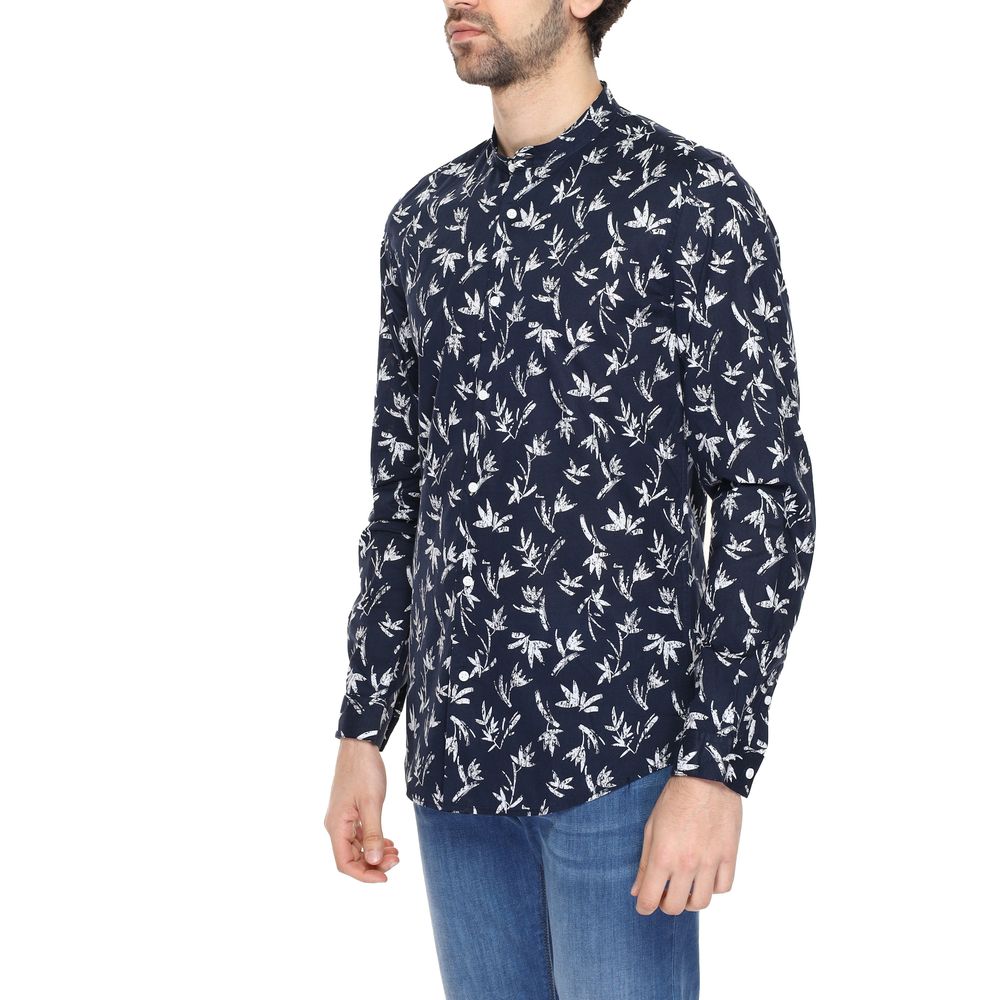 Antony Morato Blue Cotton Pattern Shirt