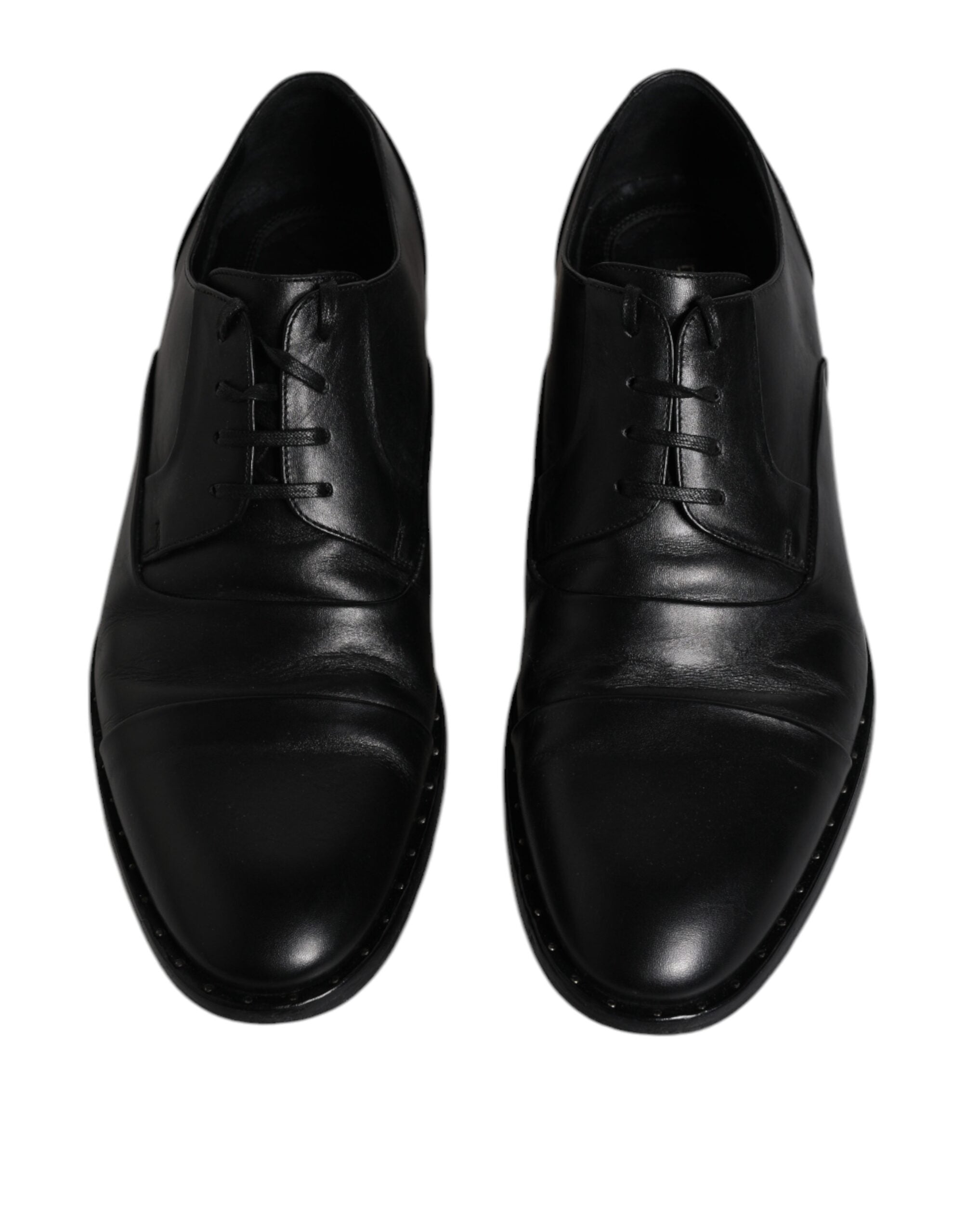 Zwart leren veterschoenen voor heren (Derby)