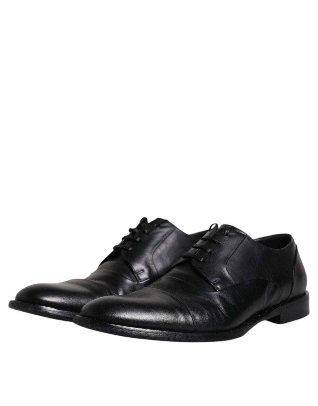 Zwart leren veterschoenen voor heren (Derby)