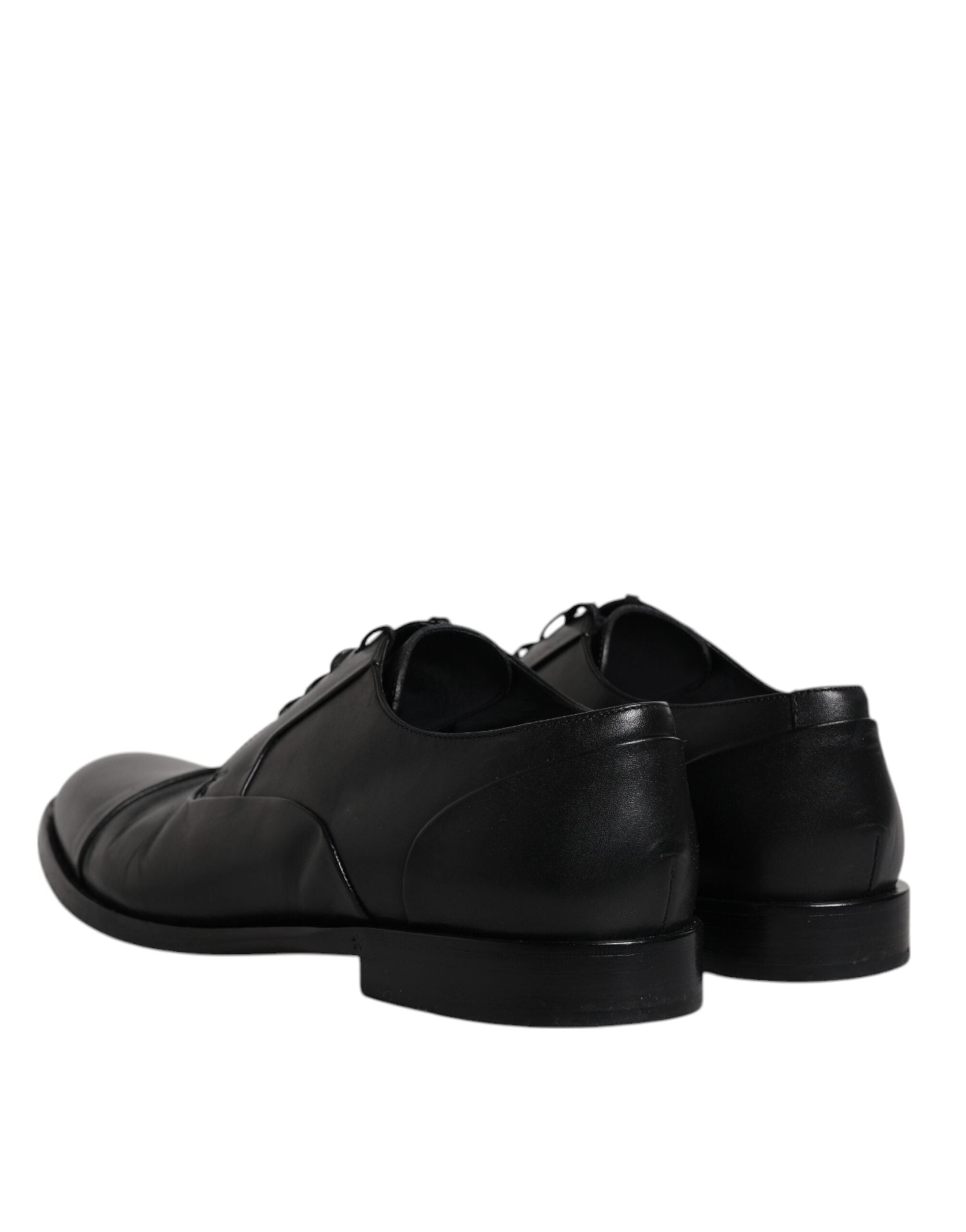 Zwart leren veterschoenen voor heren (Derby)
