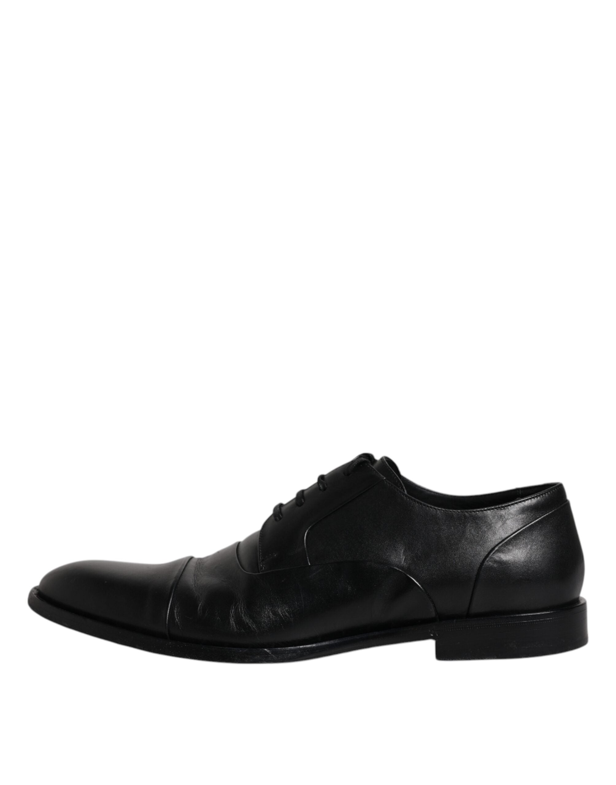 Zwart leren veterschoenen voor heren (Derby)