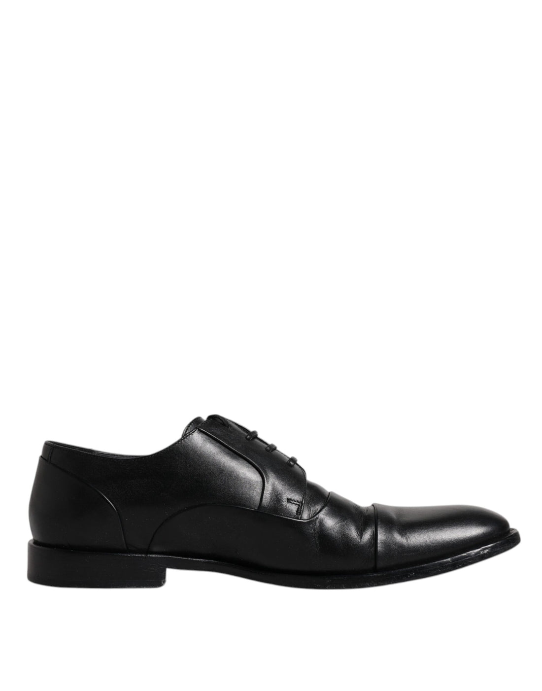 Zwart leren veterschoenen voor heren (Derby)