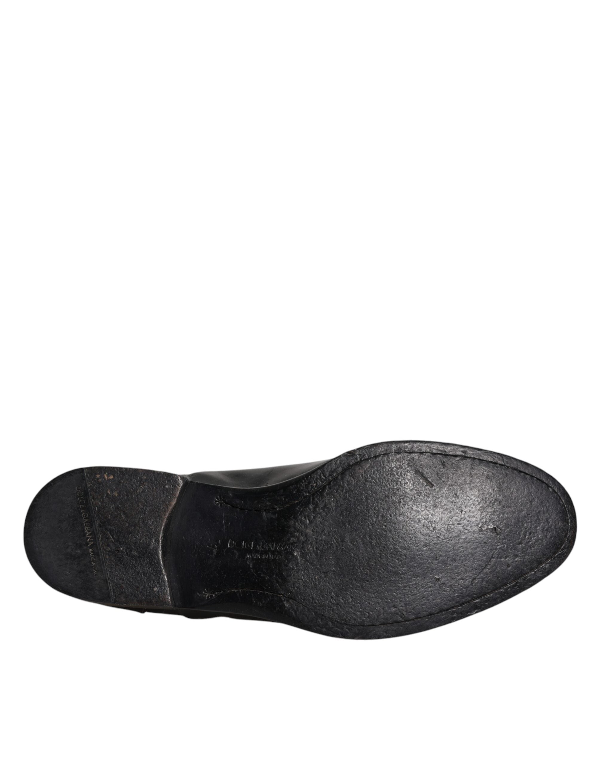 Zwart leren veterschoenen voor heren (Derby)