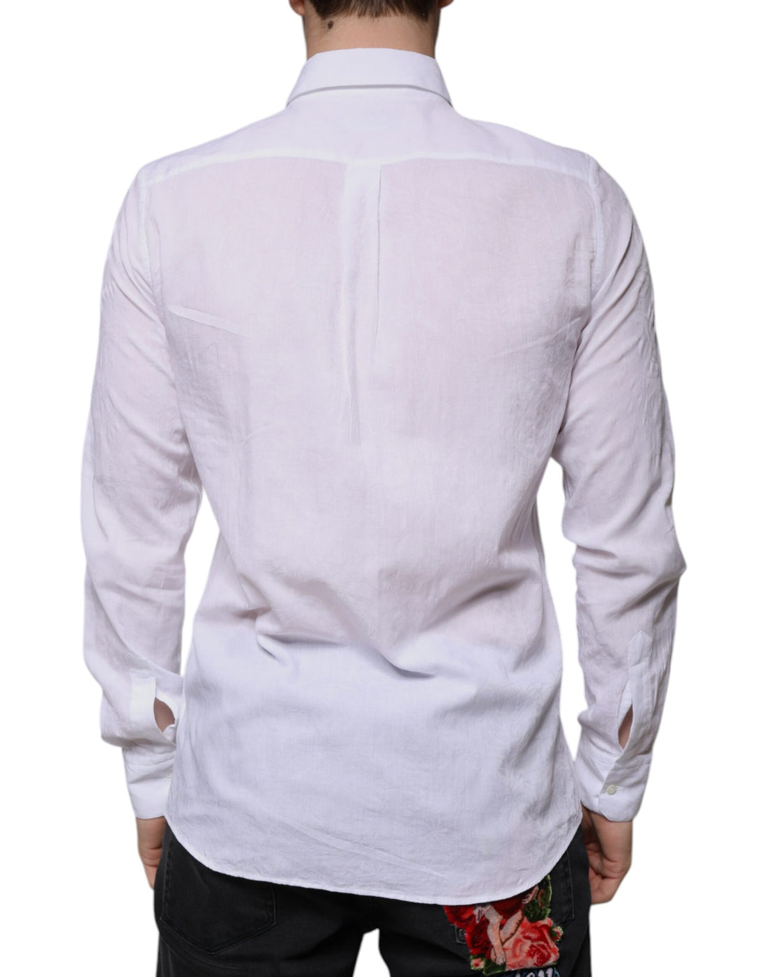 Wit Katoenen Slim Fit Formeel Heren Overhemd