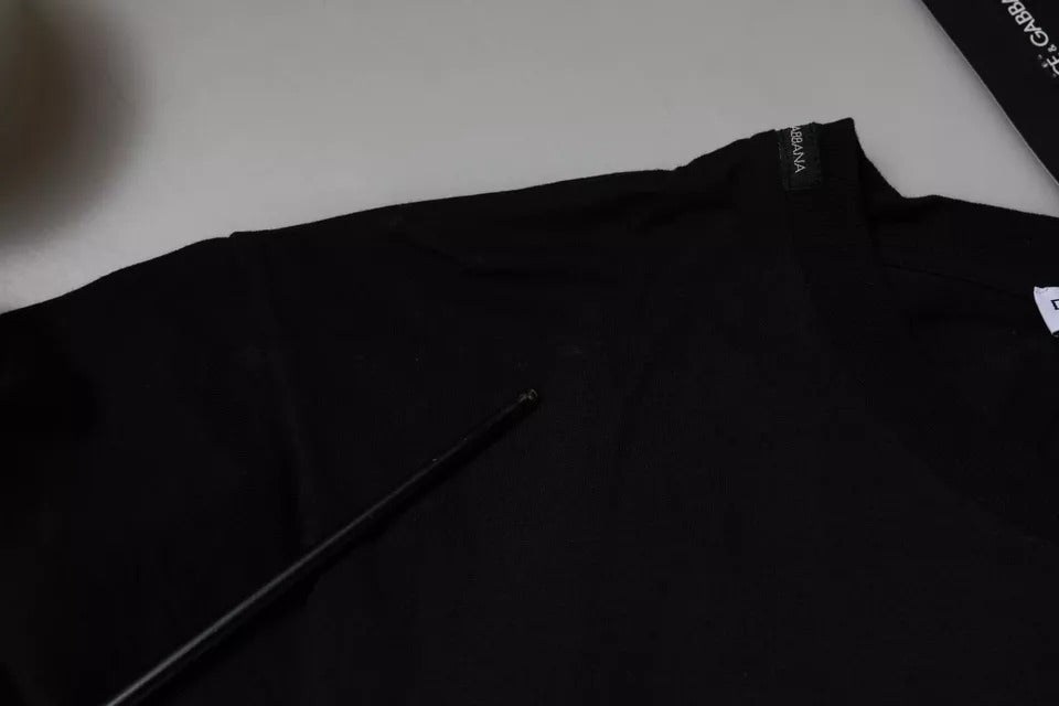 Zwart T-shirt van katoen met logoprint en korte mouwen