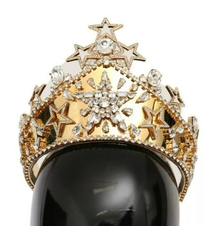 Gouden Kristallen Ster STRASS Kroon Logo Tiara Diadeem