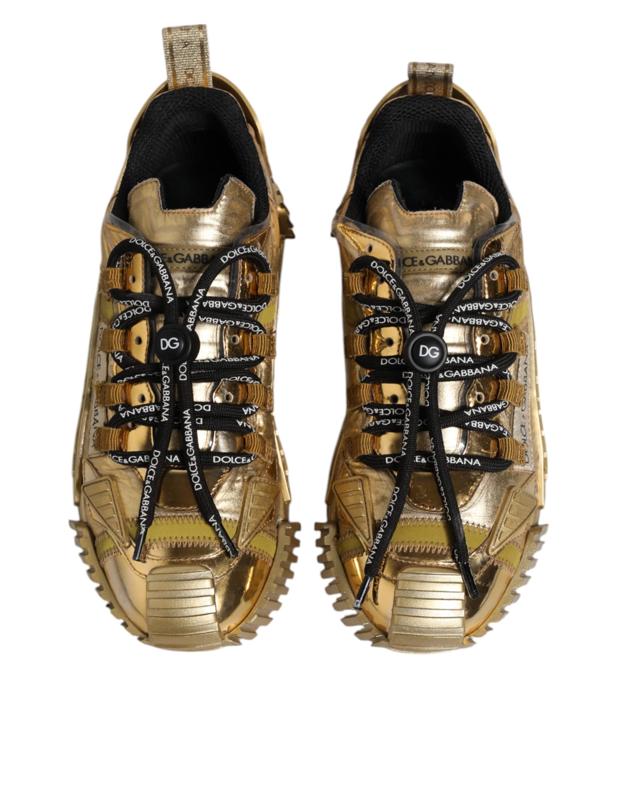 Gouden stretchveterschoenen NS1-sneakers