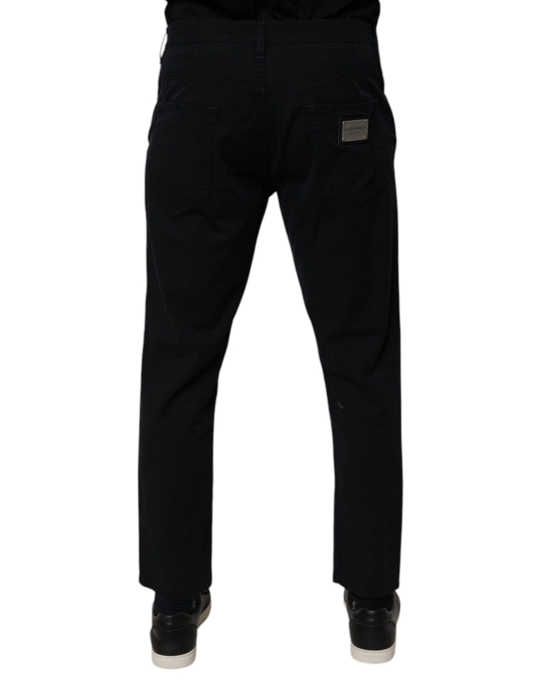 Donkerblauwe Katoenen Stretch Losvallende Heren Denim Jeans