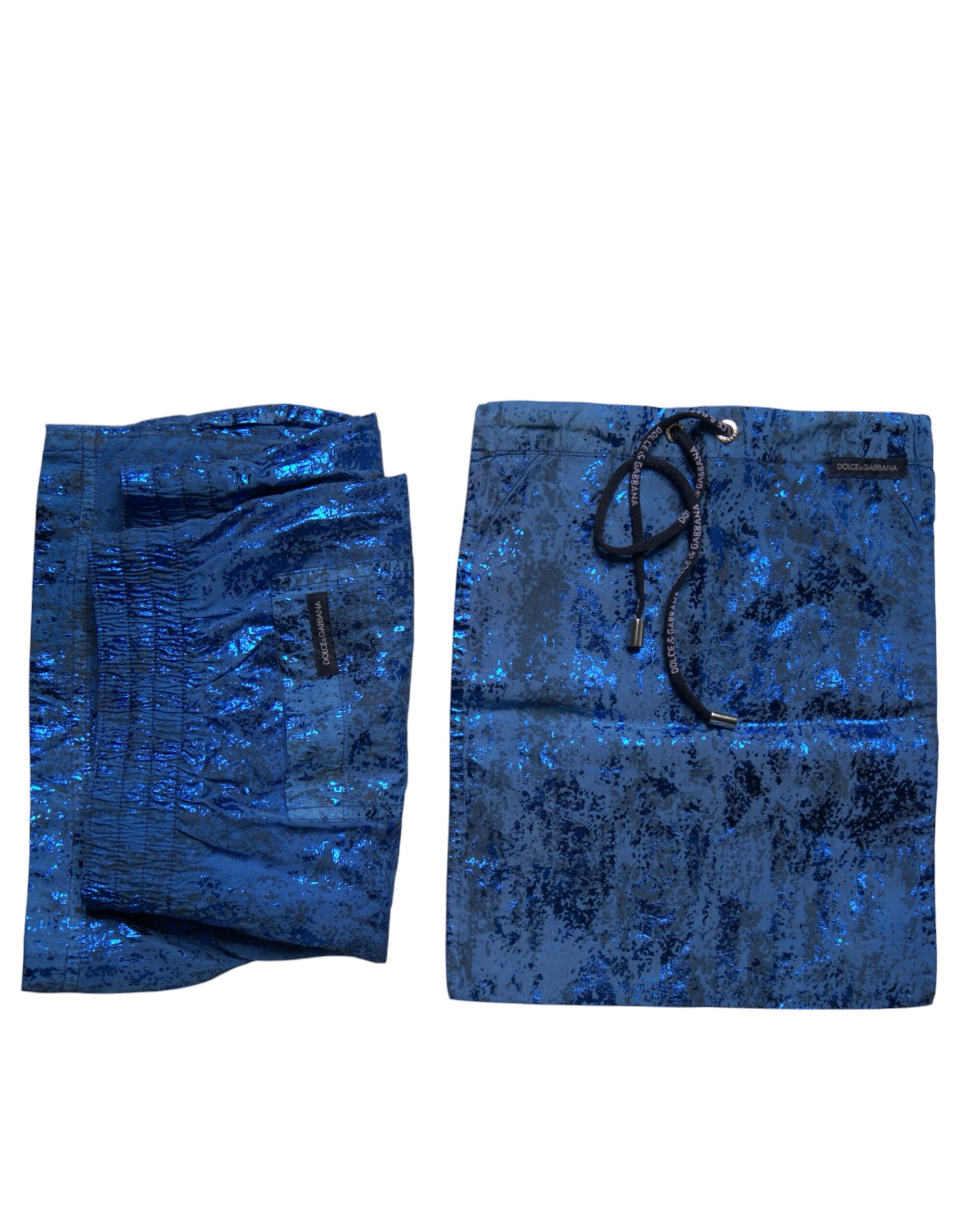 Blauwe Nylon Strandkleding Zwemshorts 2-delige Badmode