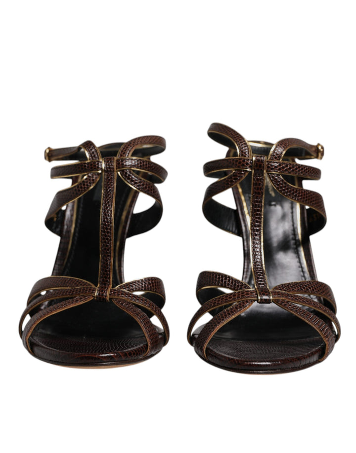 Dolce & Gabbana Bordeaux Ankle Strap Heels Sandals Shoes