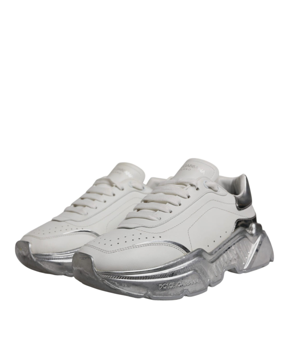 Witte zilveren Daymaster lage sneakers