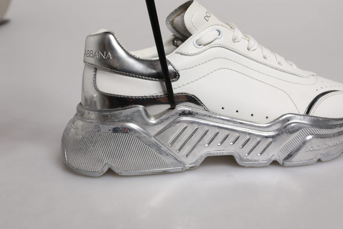 Witte zilveren Daymaster lage sneakers