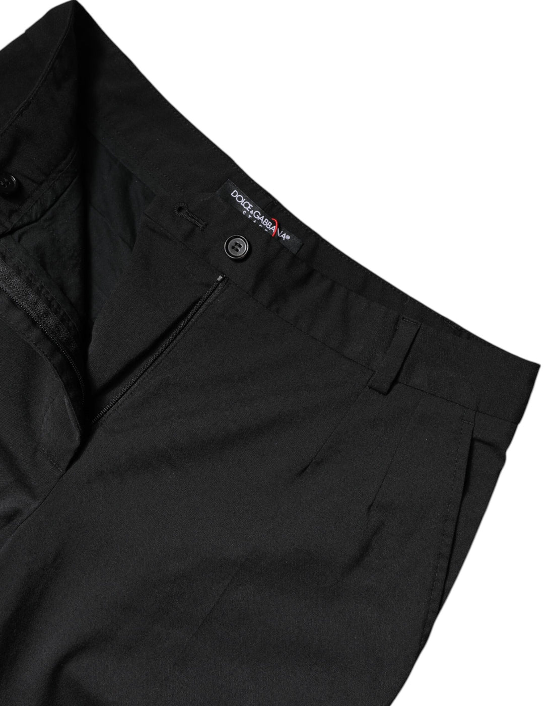 Dolce & Gabbana Black Polyester High Waist Slim Pants