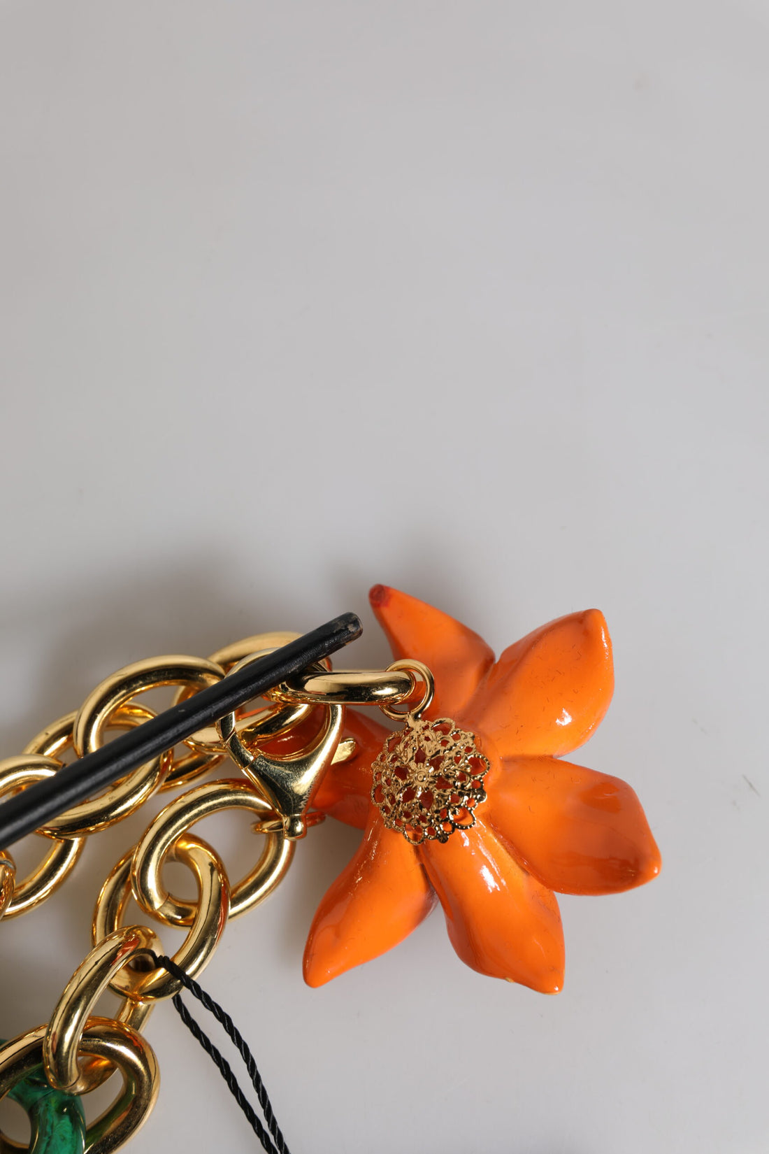 Meerkleurig Goudkleurig Messing Oranje Lelie Bloem Ketting