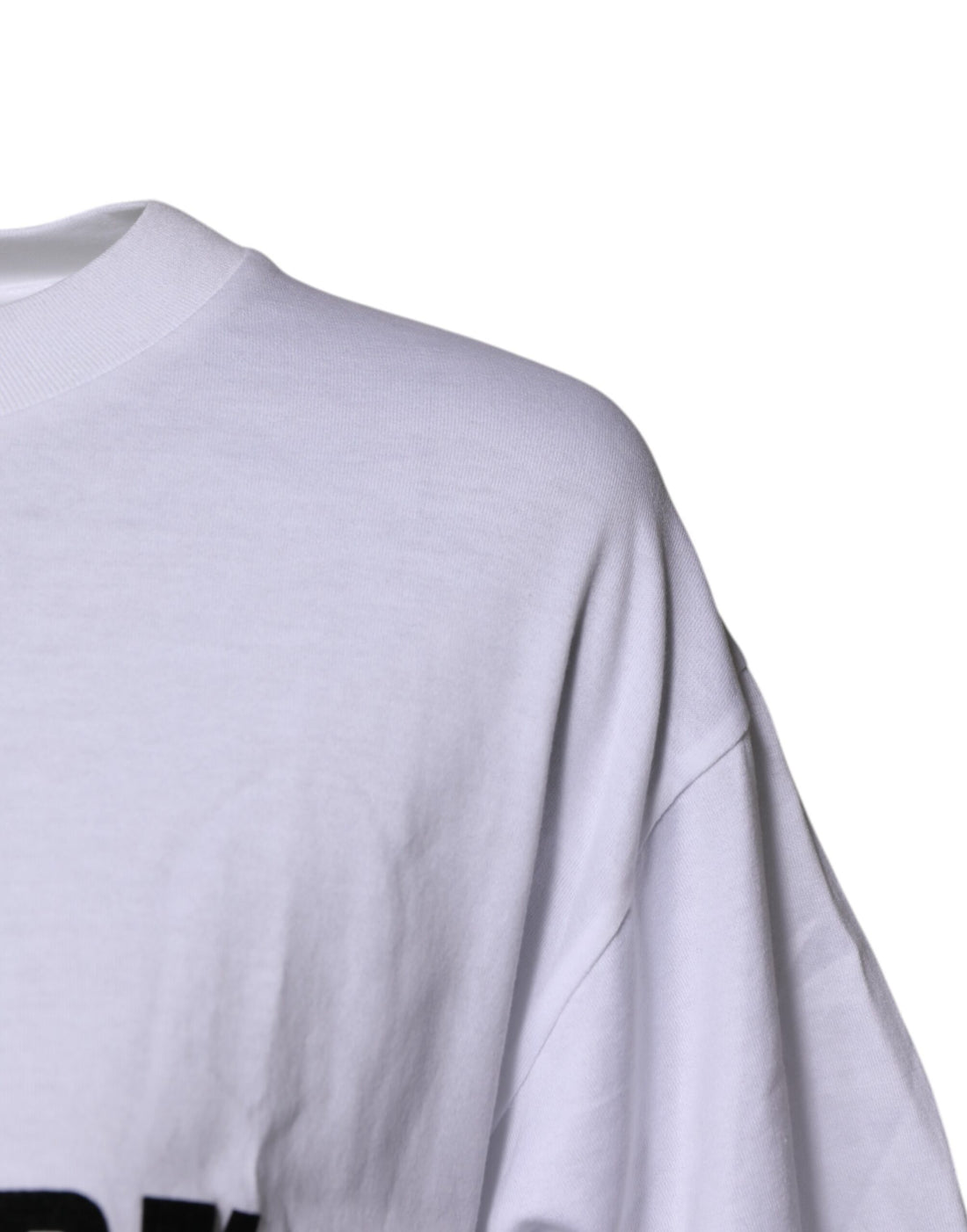 Dolce & Gabbana White Printed Round Neck Top Cotton T-shirt