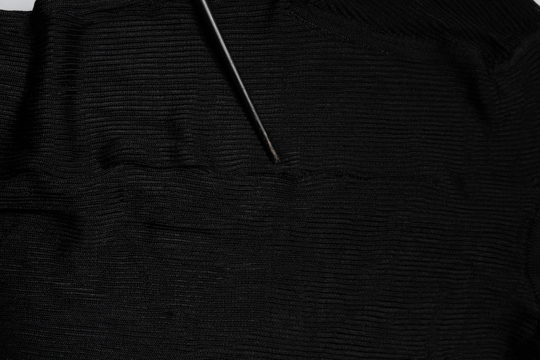 Dolce & Gabbana Black Knit Long Sleeves Turtleneck Slim Top