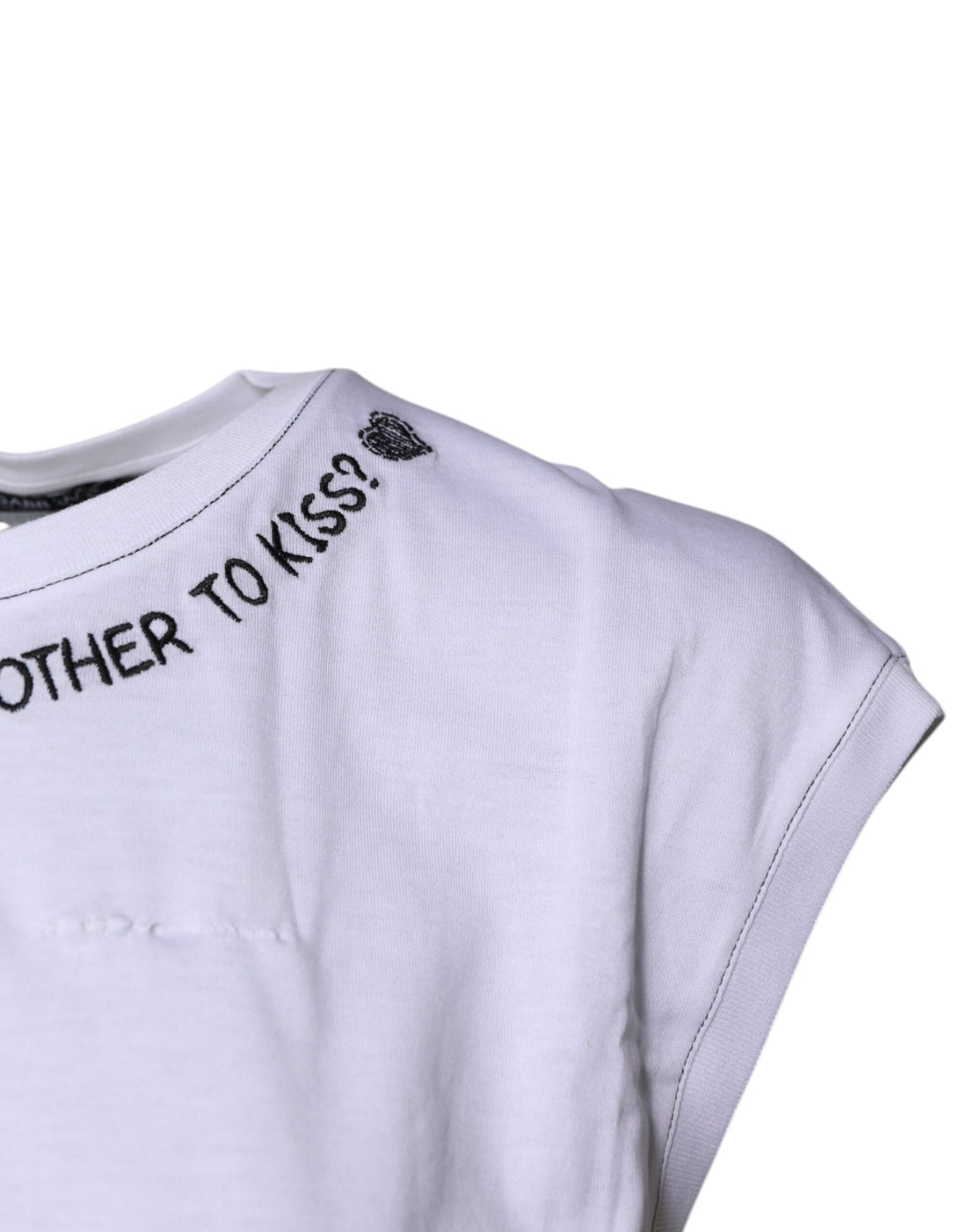 Dolce & Gabbana White Cotton Sleeveless Printed Tank T-shirt