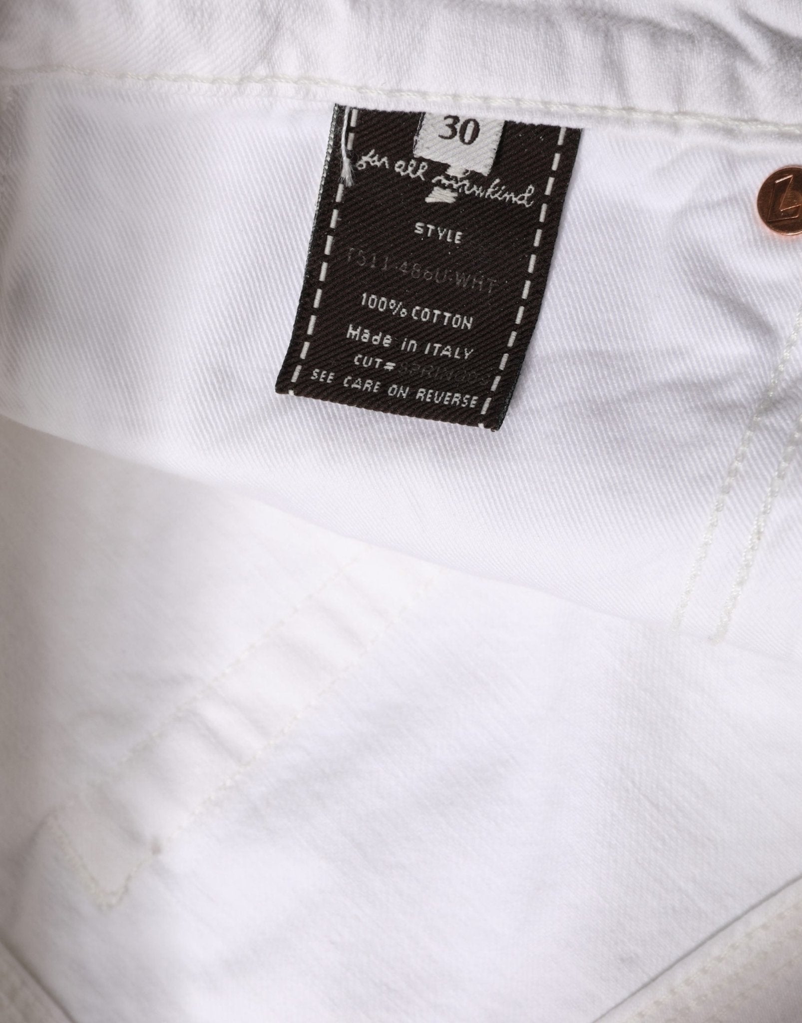 7 For All Mankind White Mid Waisted Skinny Denim Trouser Jeans - RIMODA