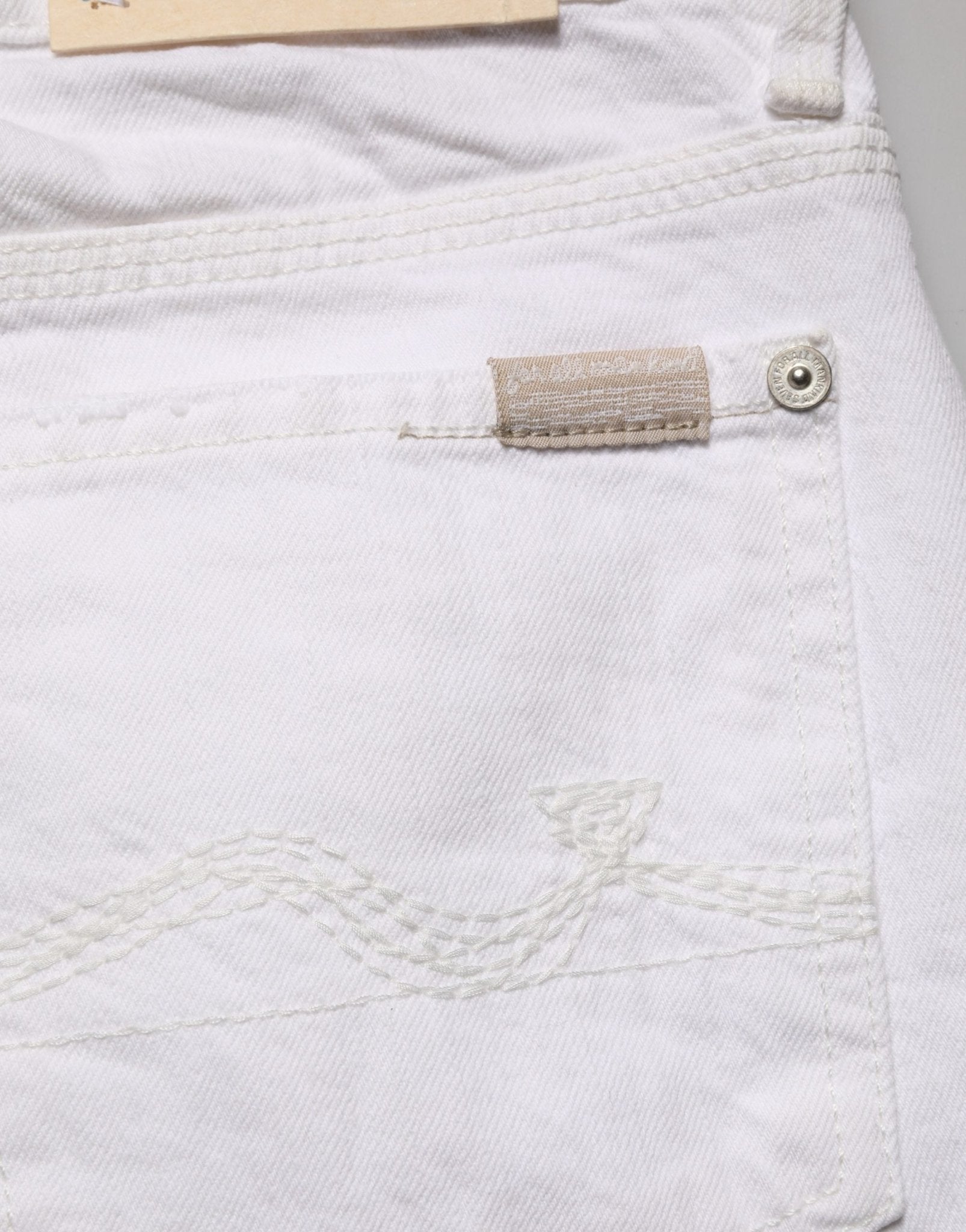 7 For All Mankind White Mid Waisted Skinny Denim Trouser Jeans - RIMODA