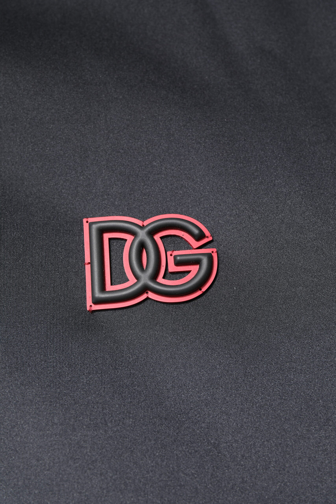 Dolce & Gabbana Black Polyester DG Hooded Full Zip Jacket