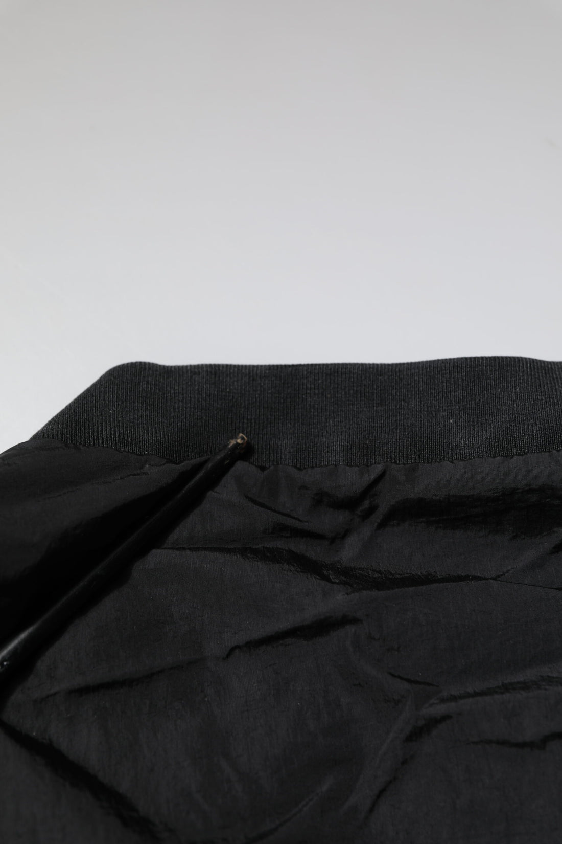 Dolce & Gabbana Black Nylon Logo Full Zip Bomber Jacket