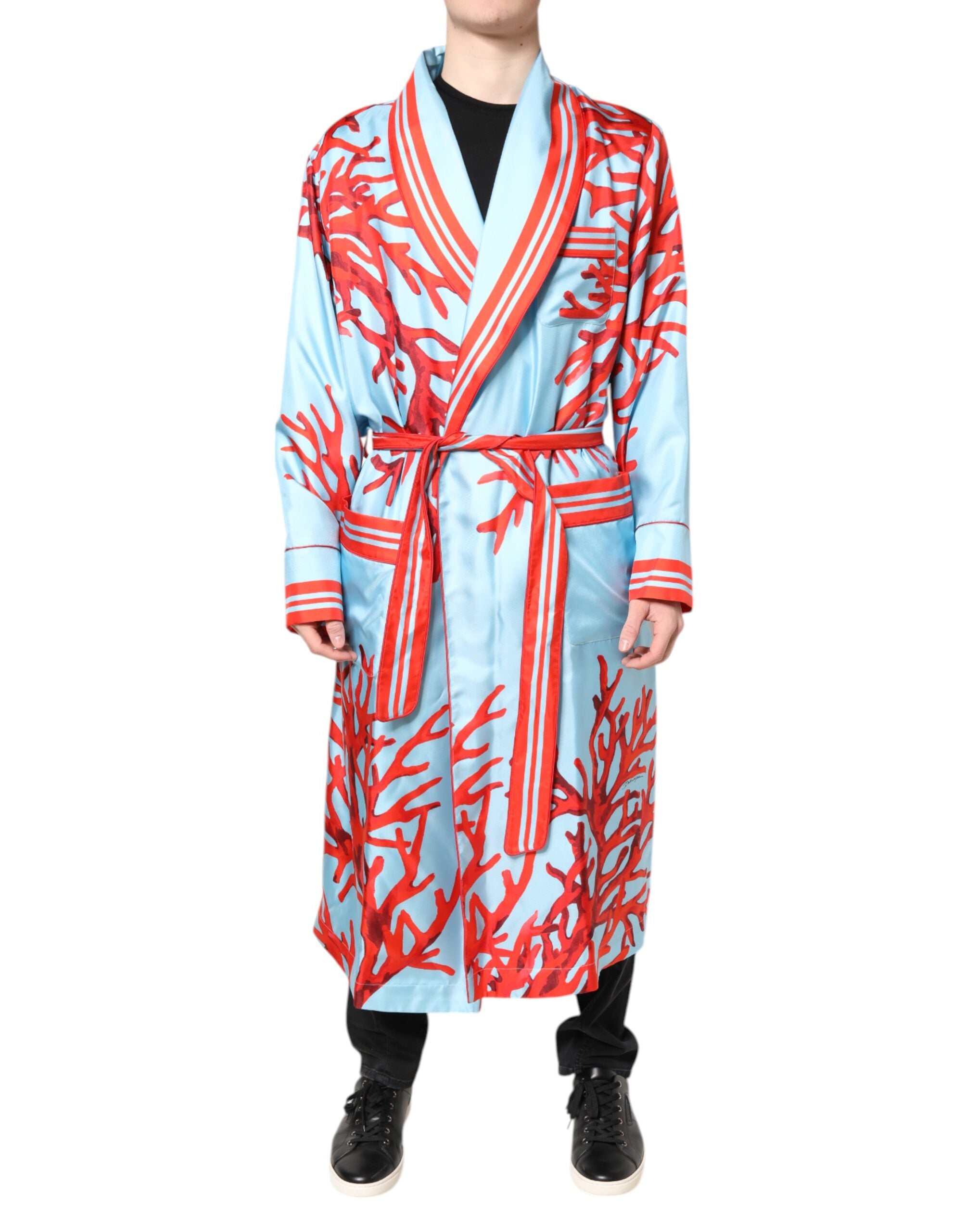 Blauw Rood Koraalprint Omslagjas