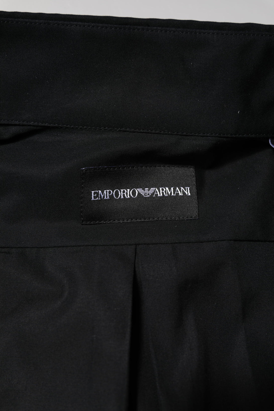 Emporio Armani Black Cotton Long Sleeves Men Formal Dress Shirt
